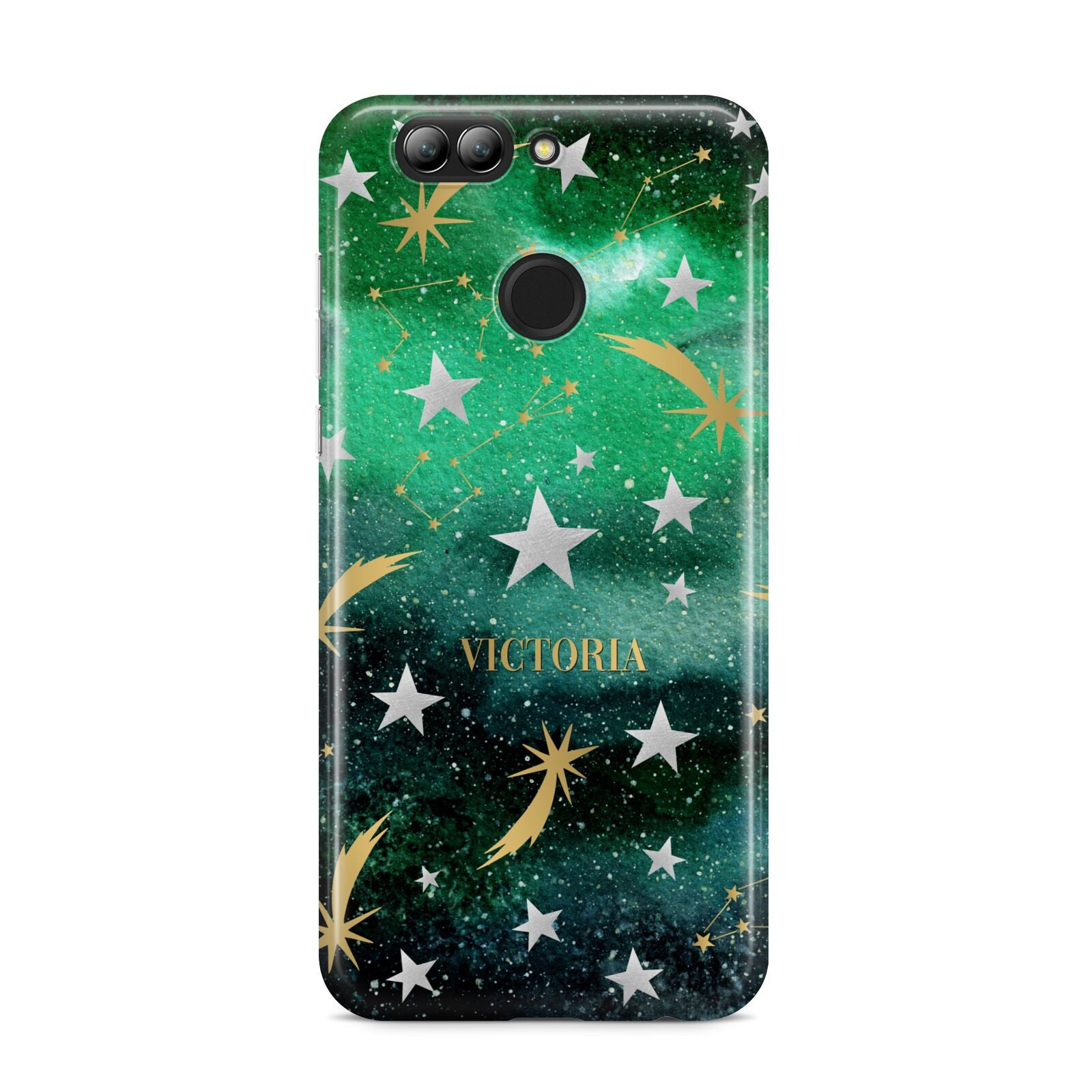 Personalised Green Cloud Stars Huawei Nova 2s Phone Case