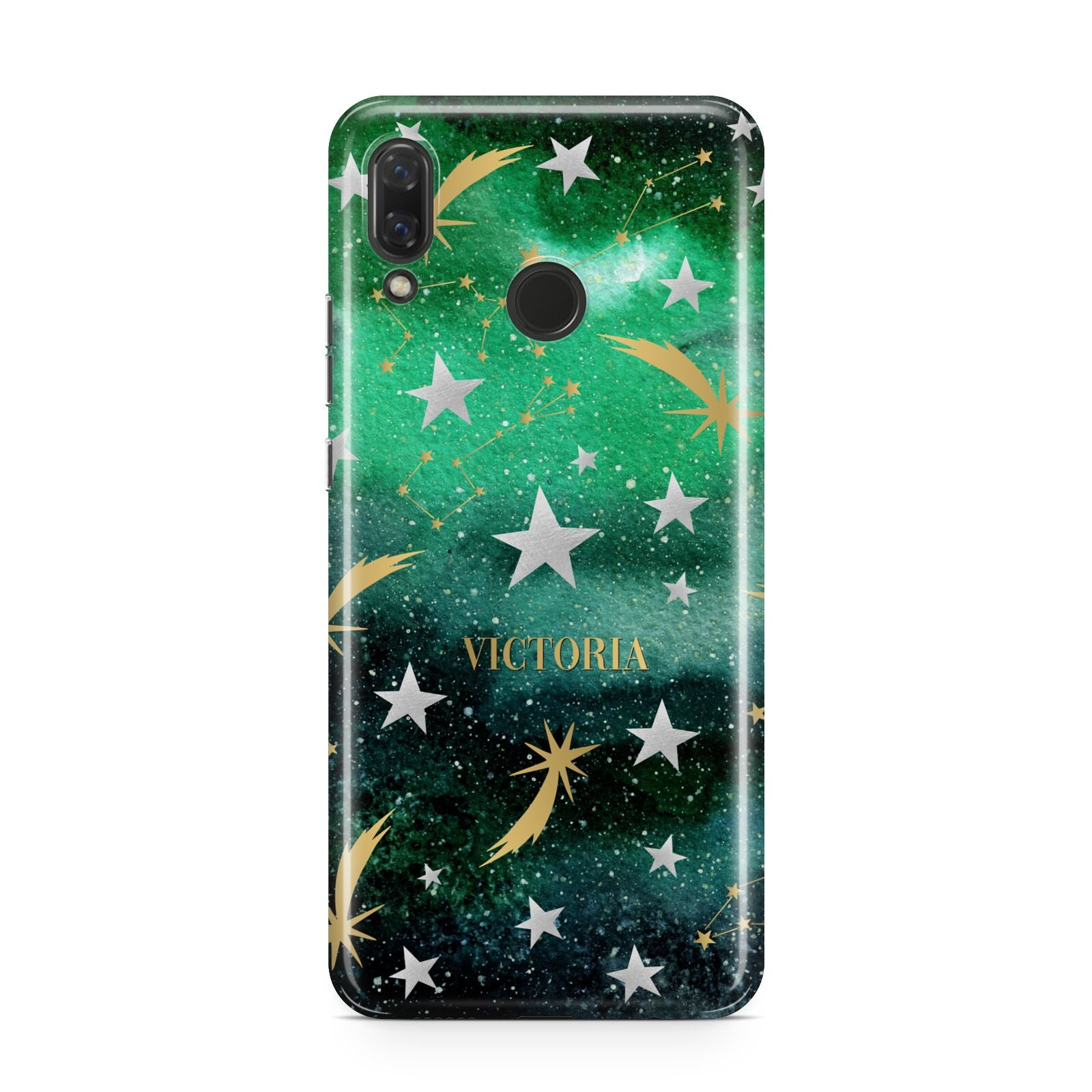 Personalised Green Cloud Stars Huawei Nova 3 Phone Case