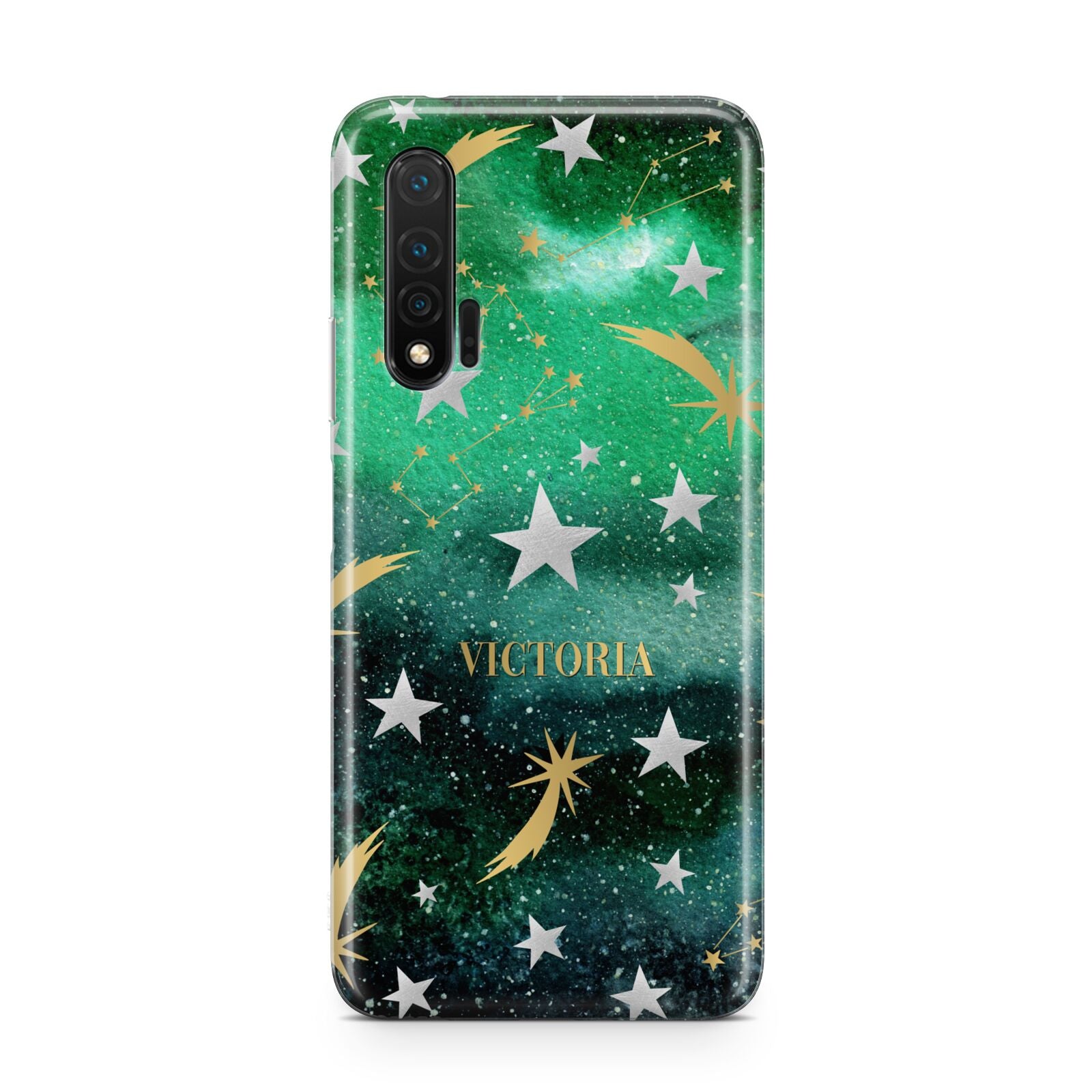 Personalised Green Cloud Stars Huawei Nova 6 Phone Case