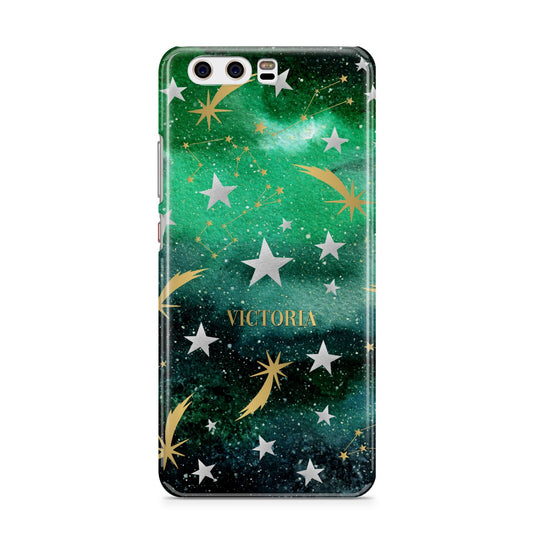 Personalised Green Cloud Stars Huawei P10 Phone Case