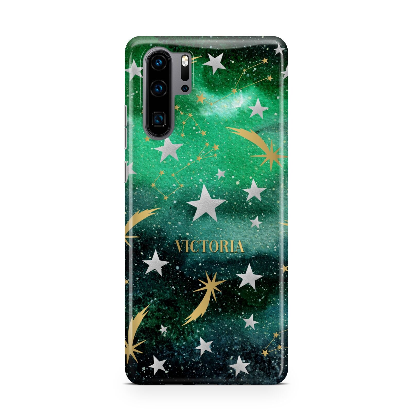 Personalised Green Cloud Stars Huawei P30 Pro Phone Case