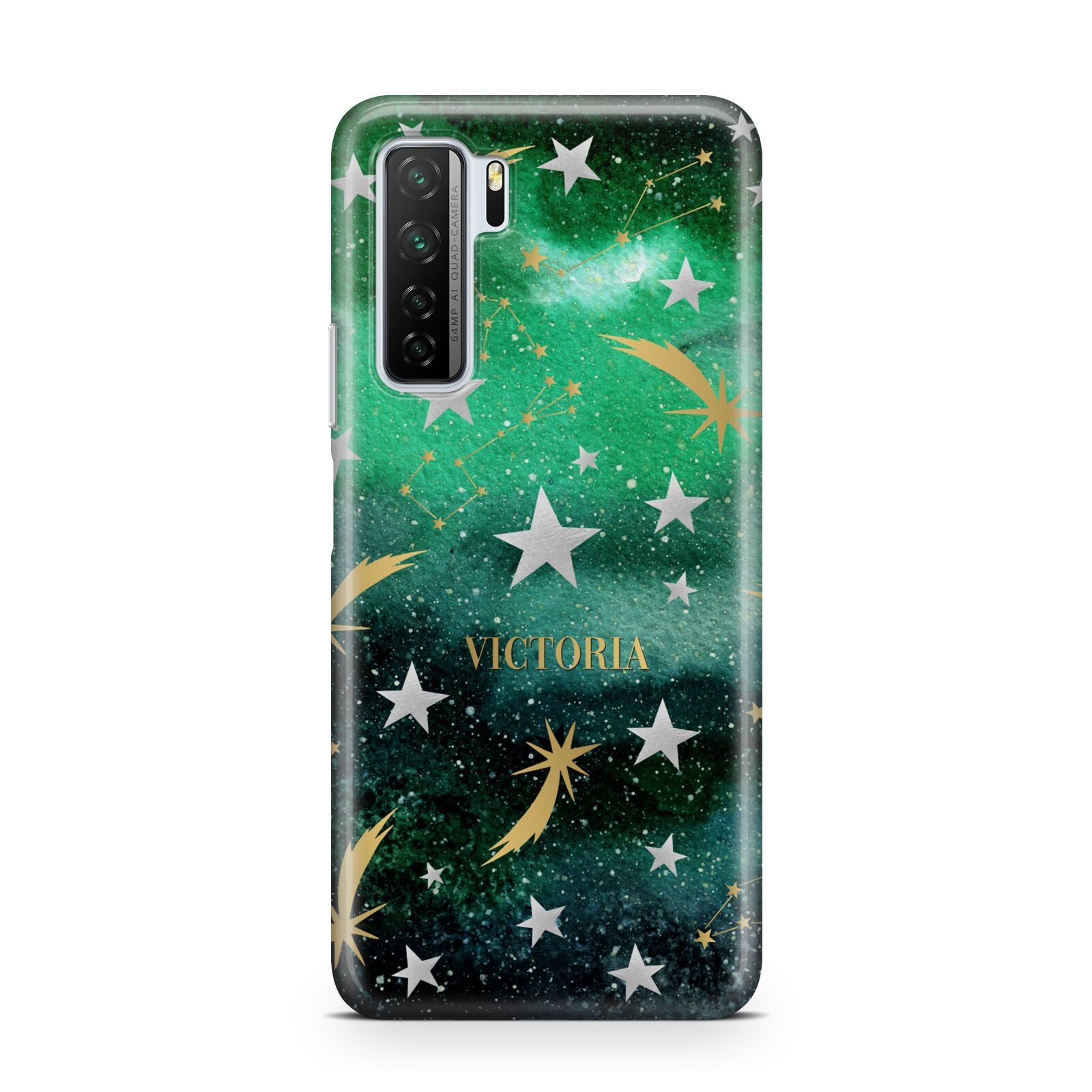 Personalised Green Cloud Stars Huawei P40 Lite 5G Phone Case