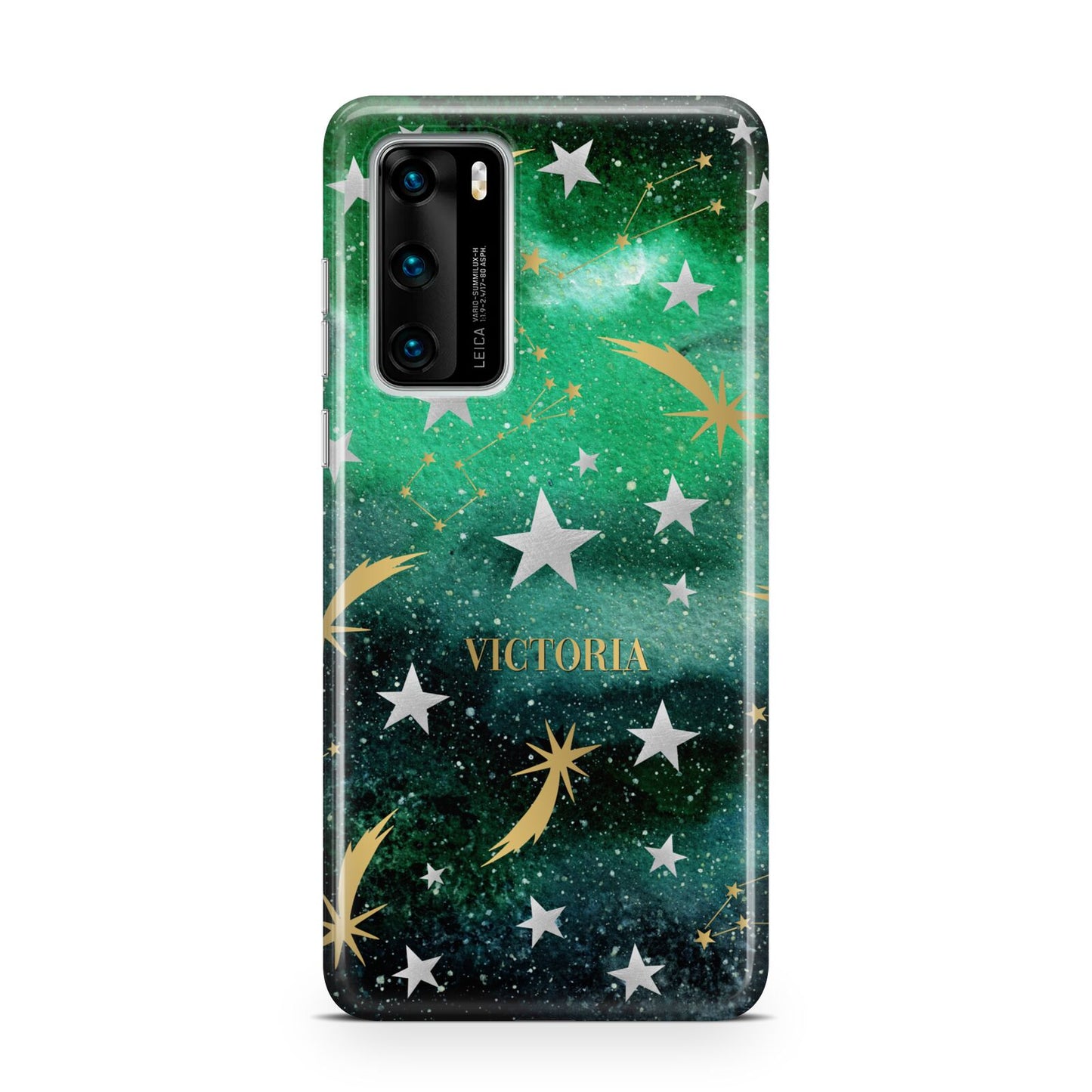 Personalised Green Cloud Stars Huawei P40 Phone Case