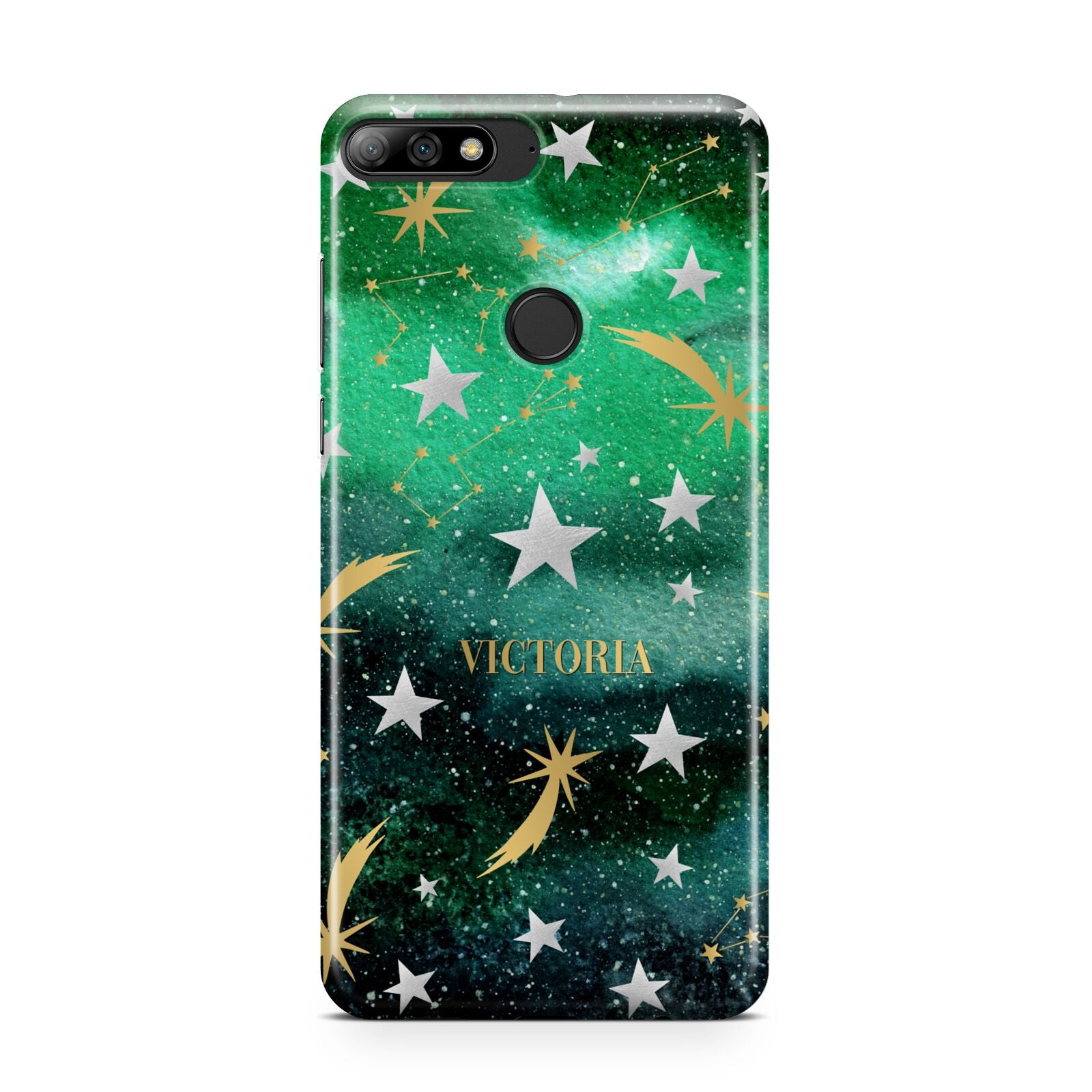 Personalised Green Cloud Stars Huawei Y7 2018