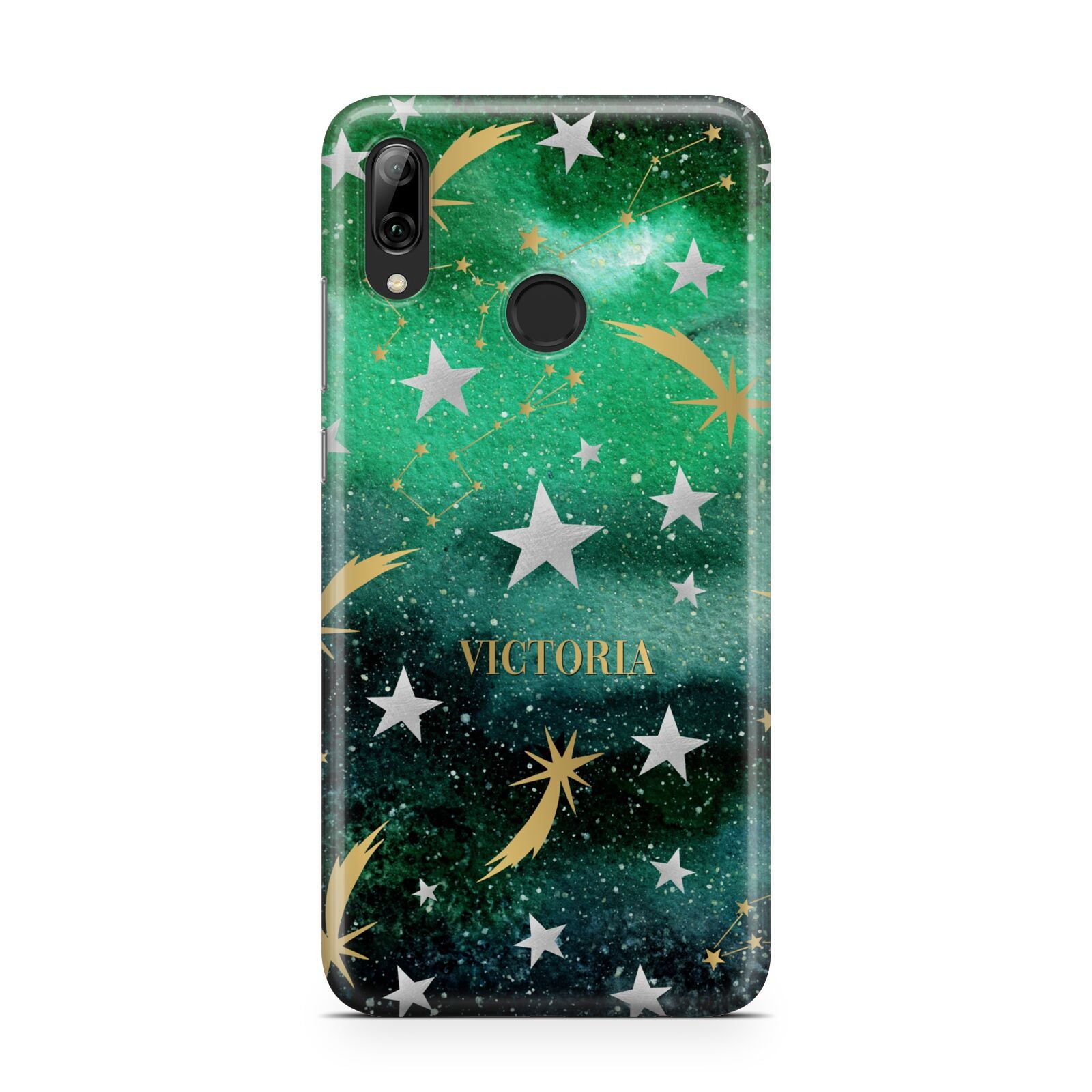 Personalised Green Cloud Stars Huawei Y7 2019