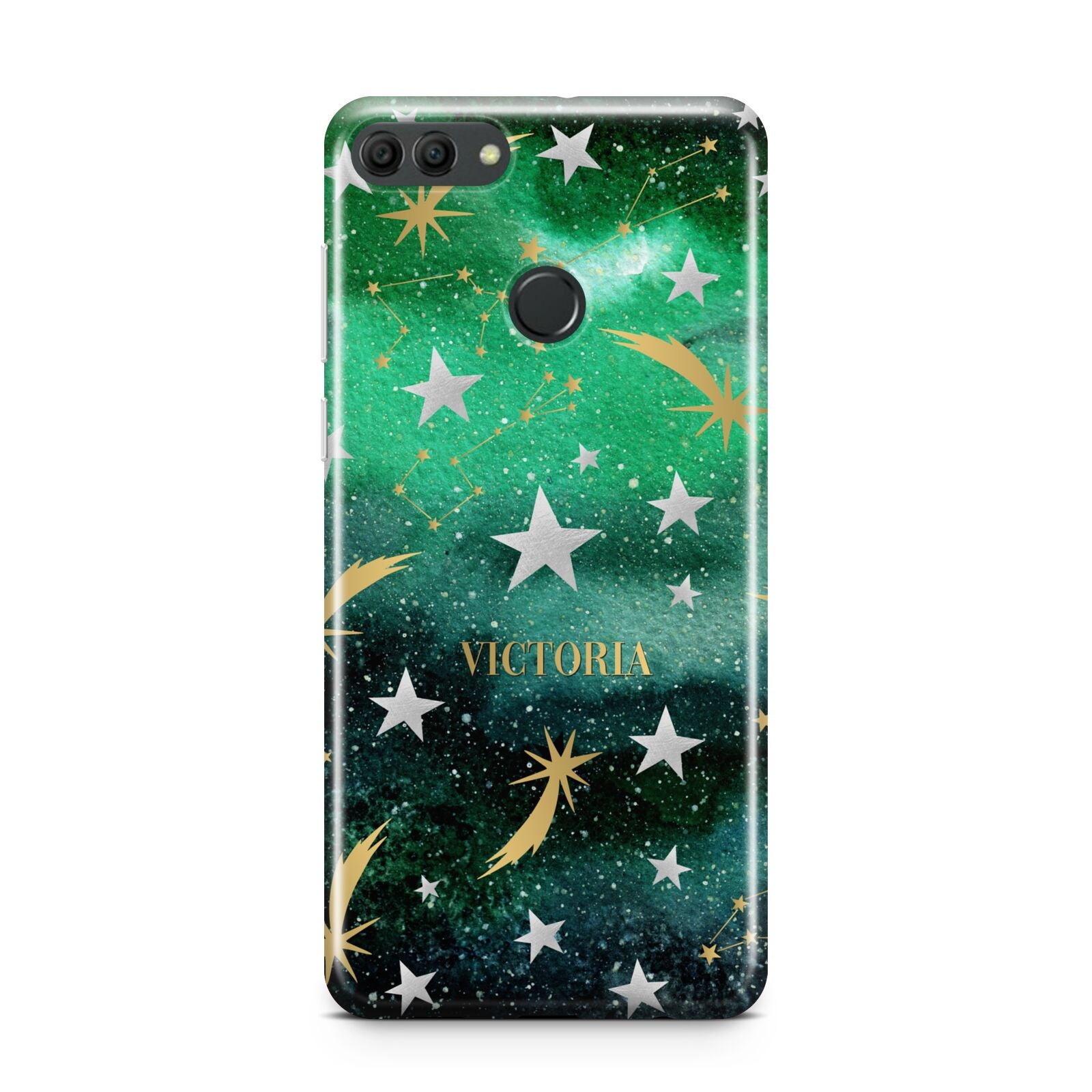 Personalised Green Cloud Stars Huawei Y9 2018