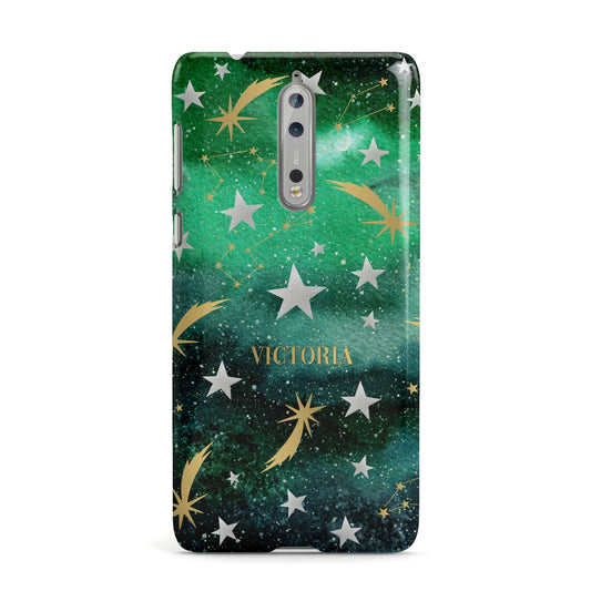 Personalised Green Cloud Stars Nokia Case