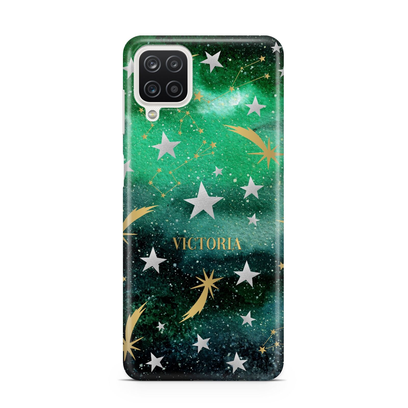 Personalised Green Cloud Stars Samsung A12 Case