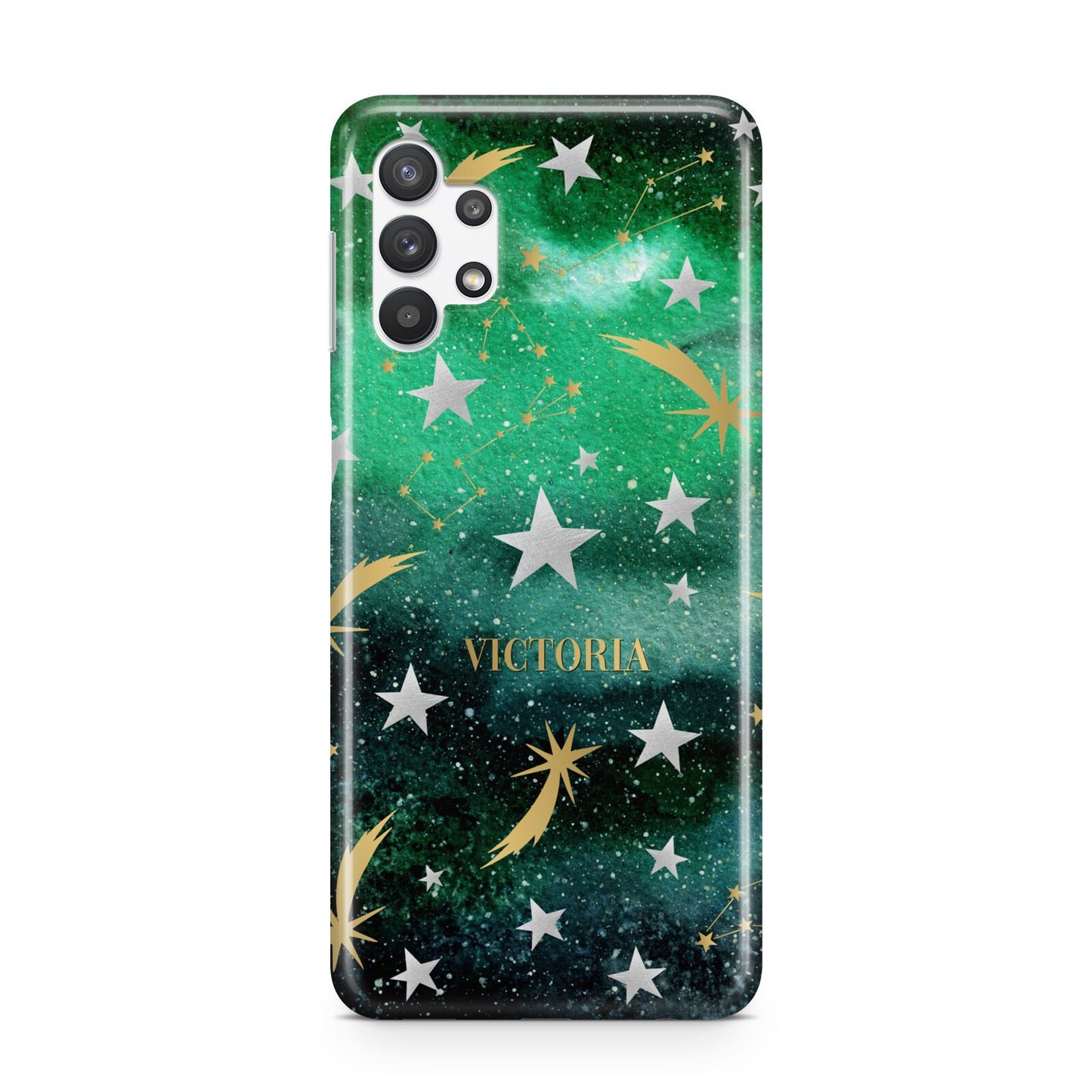 Personalised Green Cloud Stars Samsung A32 5G Case