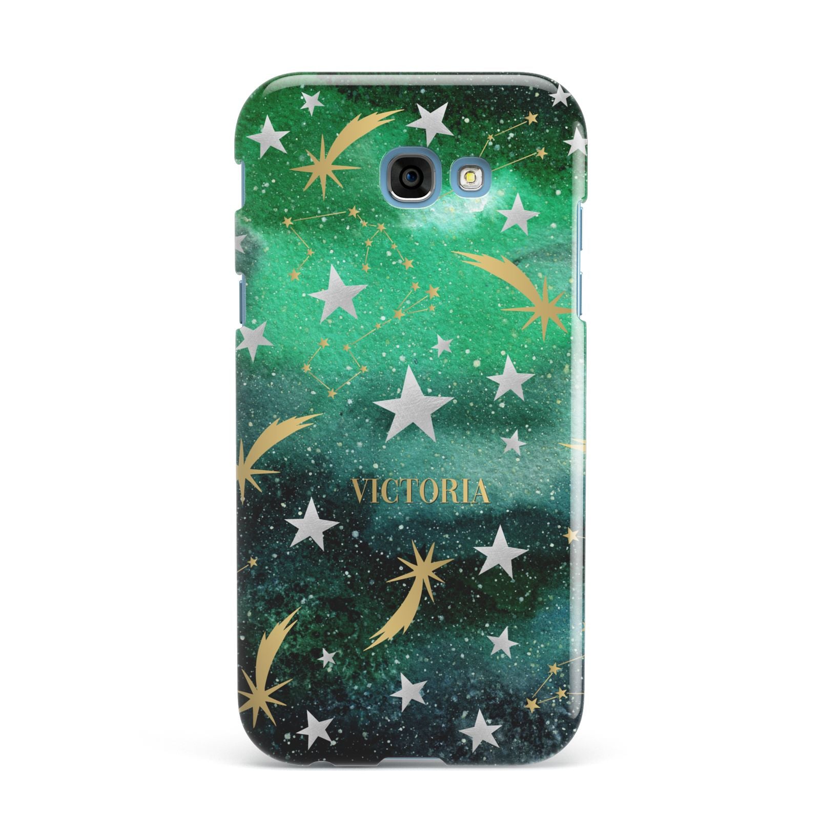 Personalised Green Cloud Stars Samsung Galaxy A7 2017 Case