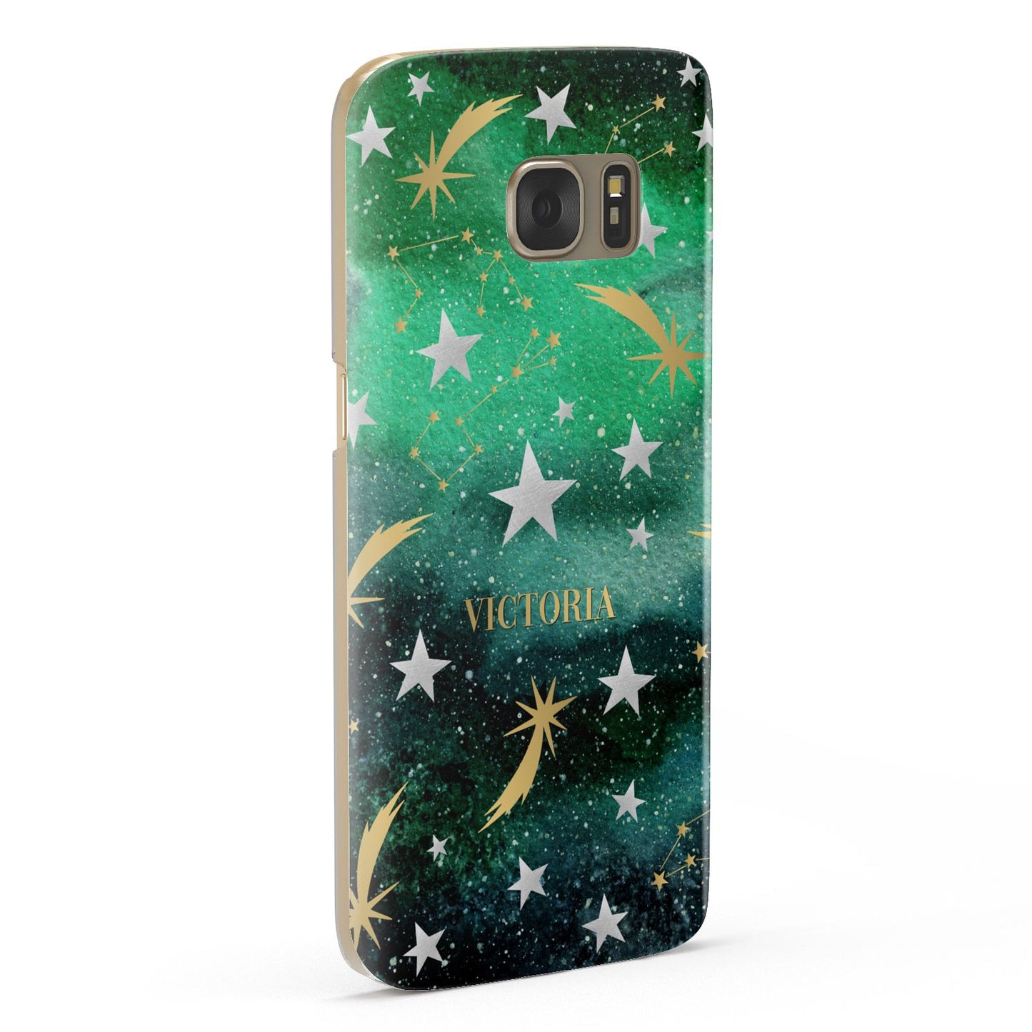 Personalised Green Cloud Stars Samsung Galaxy Case Fourty Five Degrees