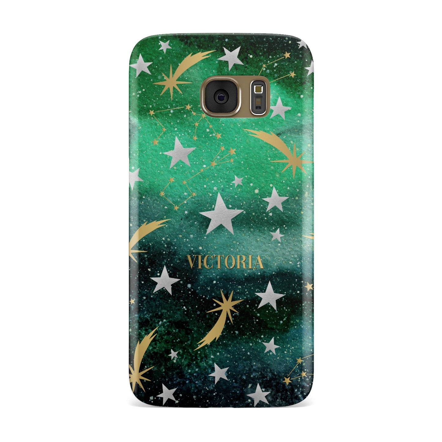 Personalised Green Cloud Stars Samsung Galaxy Case