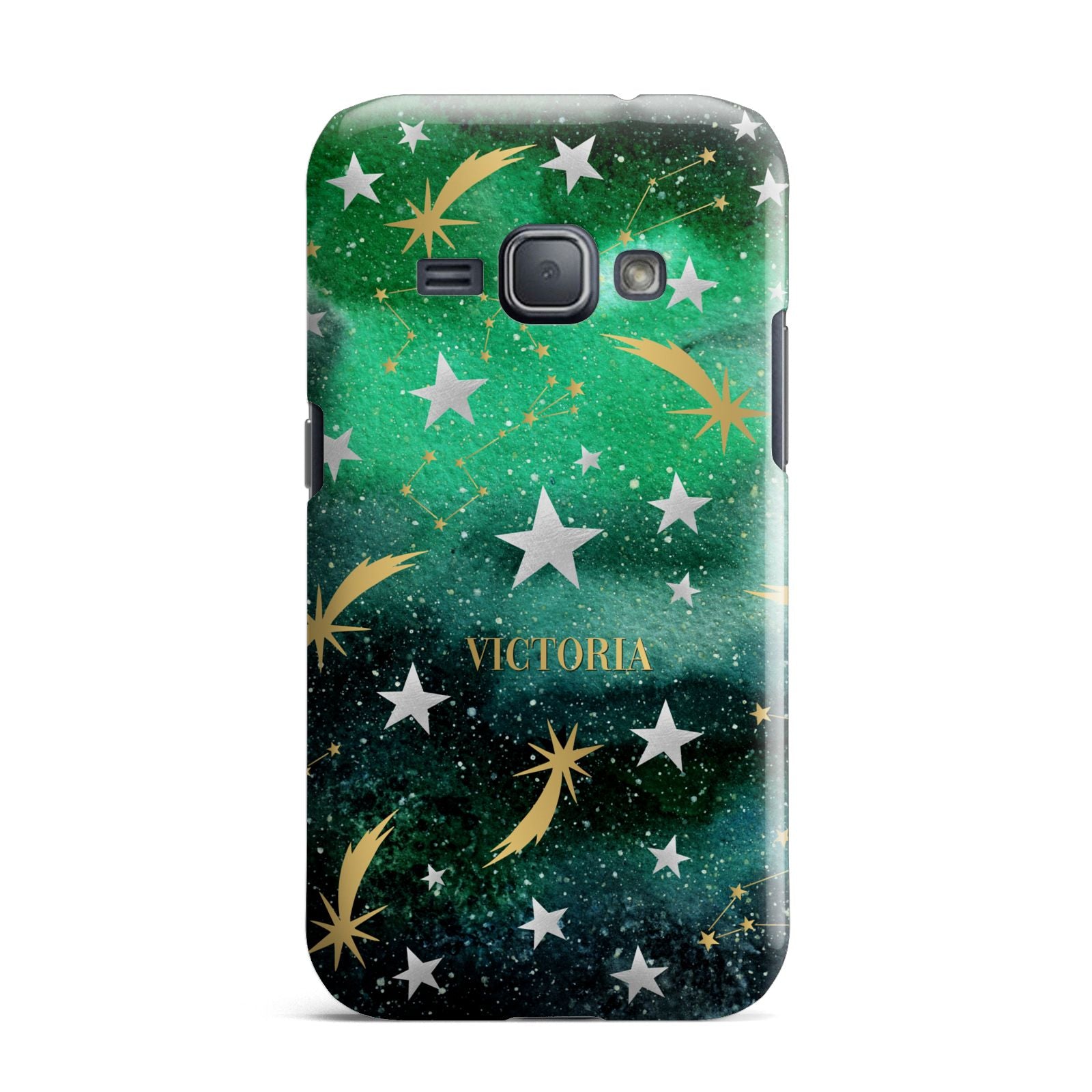 Personalised Green Cloud Stars Samsung Galaxy J1 2016 Case