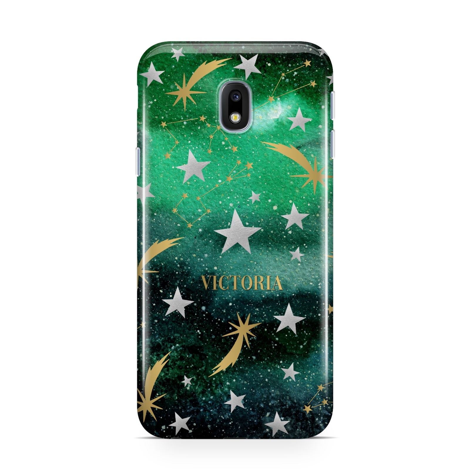 Personalised Green Cloud Stars Samsung Galaxy J3 2017 Case