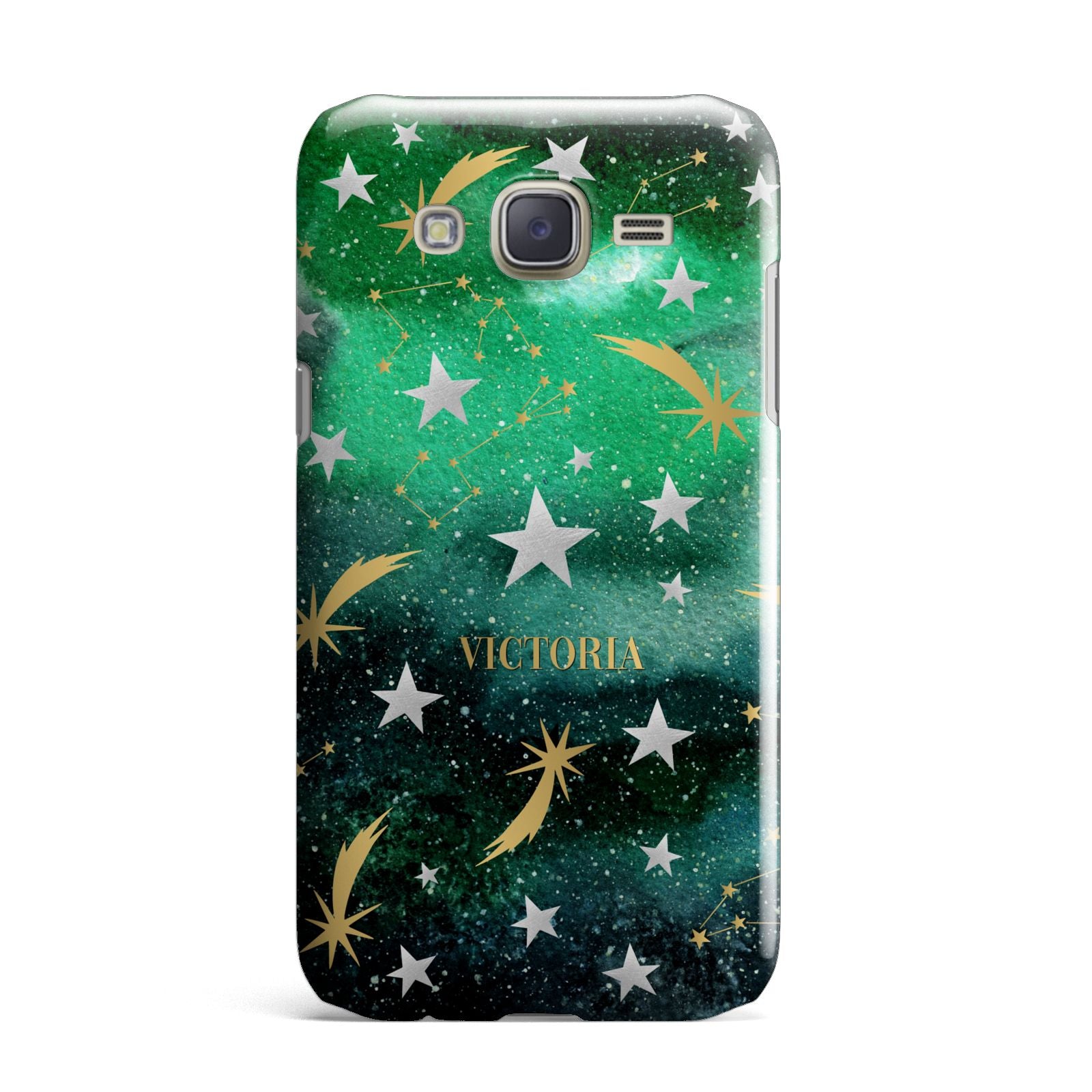 Personalised Green Cloud Stars Samsung Galaxy J7 Case