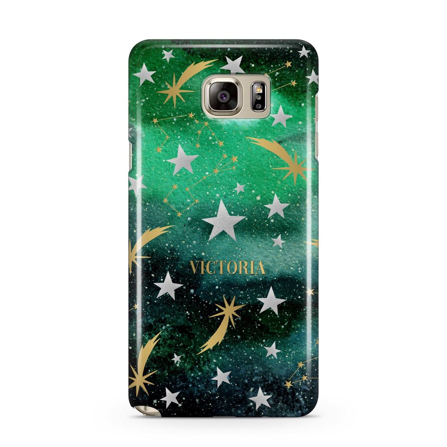 Personalised Green Cloud Stars Samsung Galaxy Note 5 Case