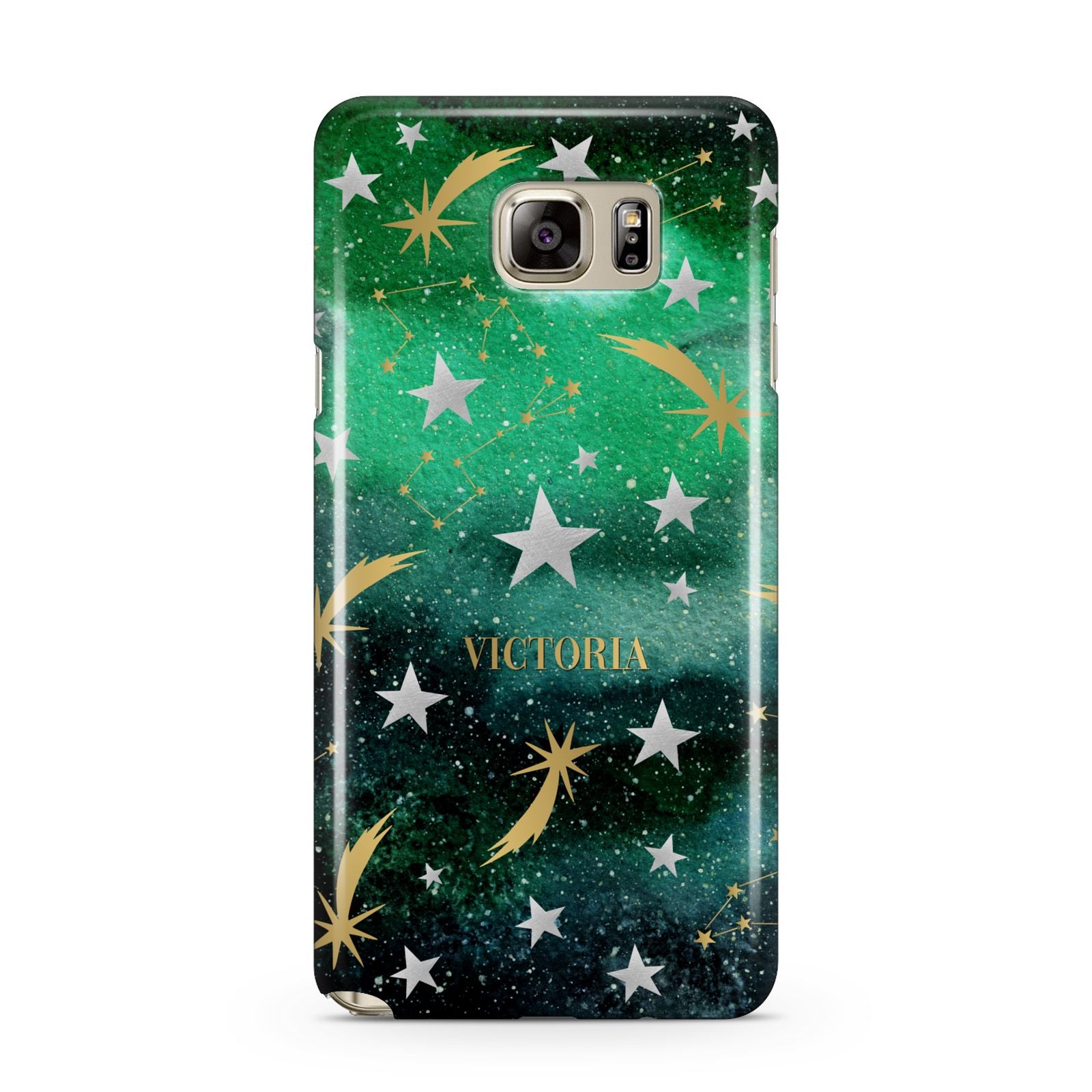 Personalised Green Cloud Stars Samsung Galaxy Note 5 Case