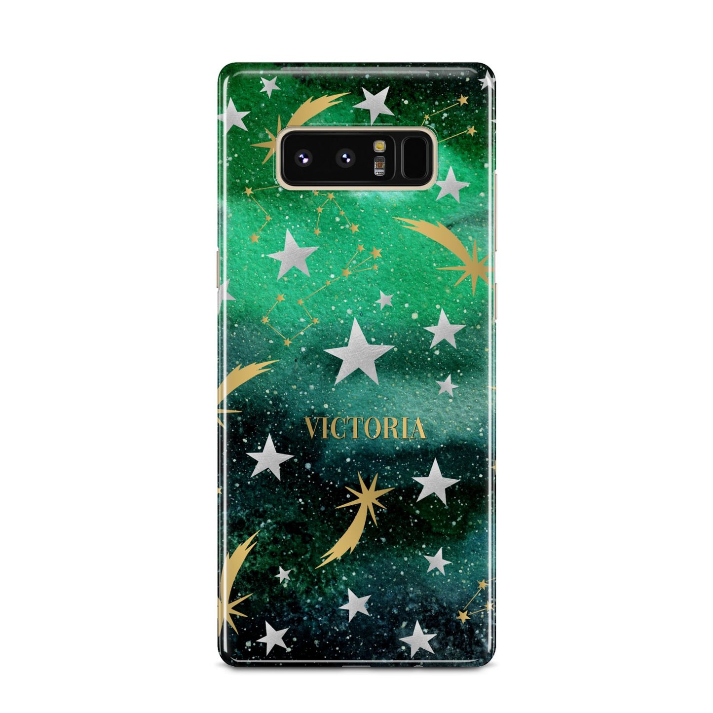 Personalised Green Cloud Stars Samsung Galaxy Note 8 Case