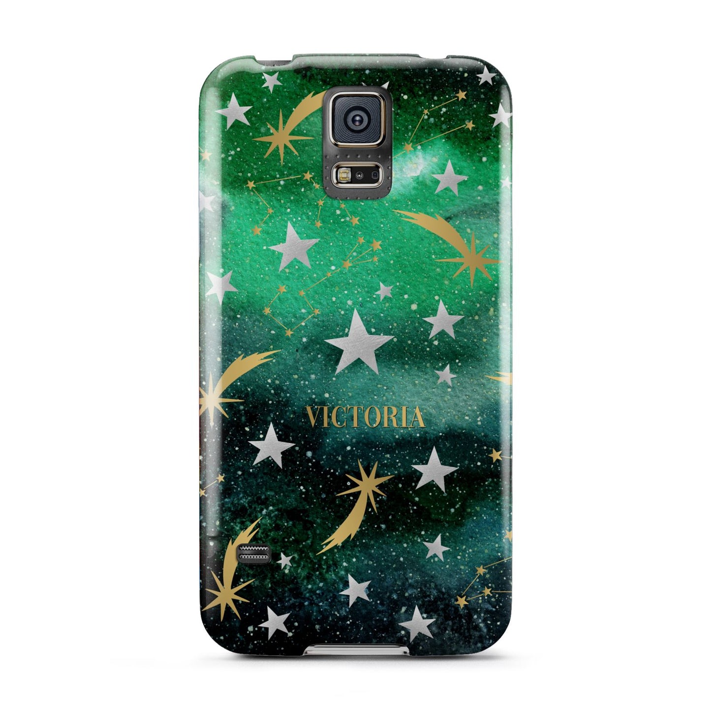 Personalised Green Cloud Stars Samsung Galaxy S5 Case