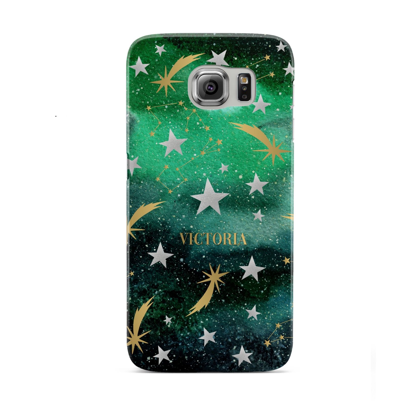 Personalised Green Cloud Stars Samsung Galaxy S6 Case