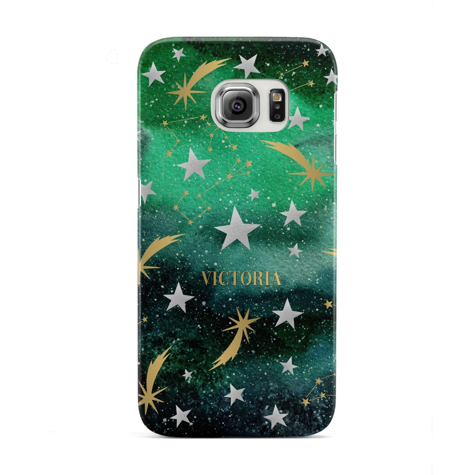 Personalised Green Cloud Stars Samsung Galaxy S6 Edge Case