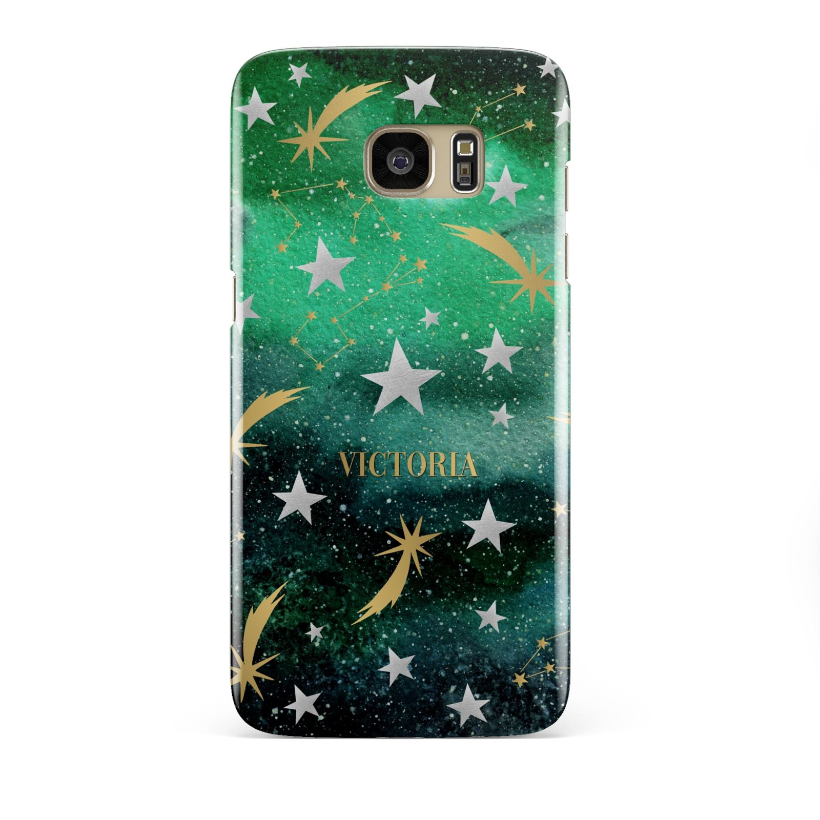 Personalised Green Cloud Stars Samsung Galaxy S7 Edge Case