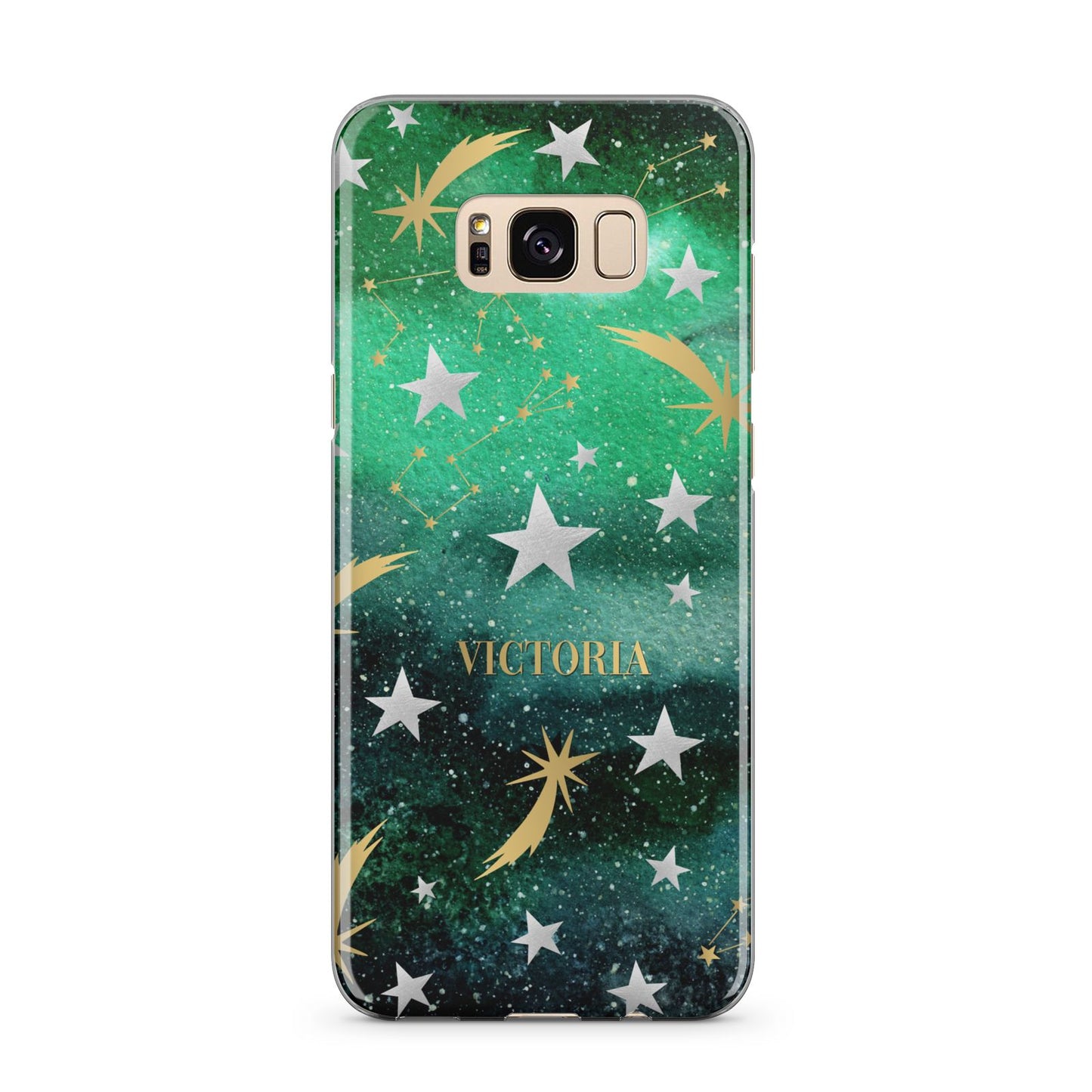 Personalised Green Cloud Stars Samsung Galaxy S8 Plus Case