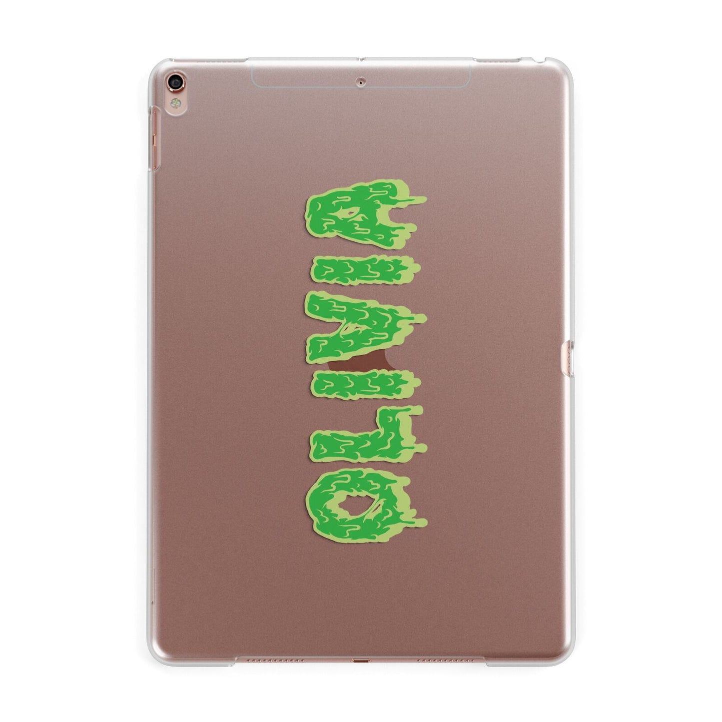 Personalised Green Halloween Slime Text Apple iPad Rose Gold Case