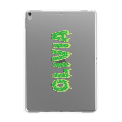 Personalised Green Halloween Slime Text Apple iPad Silver Case