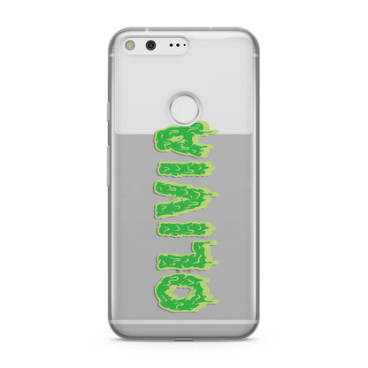 Personalised Green Halloween Slime Text Google Pixel Case