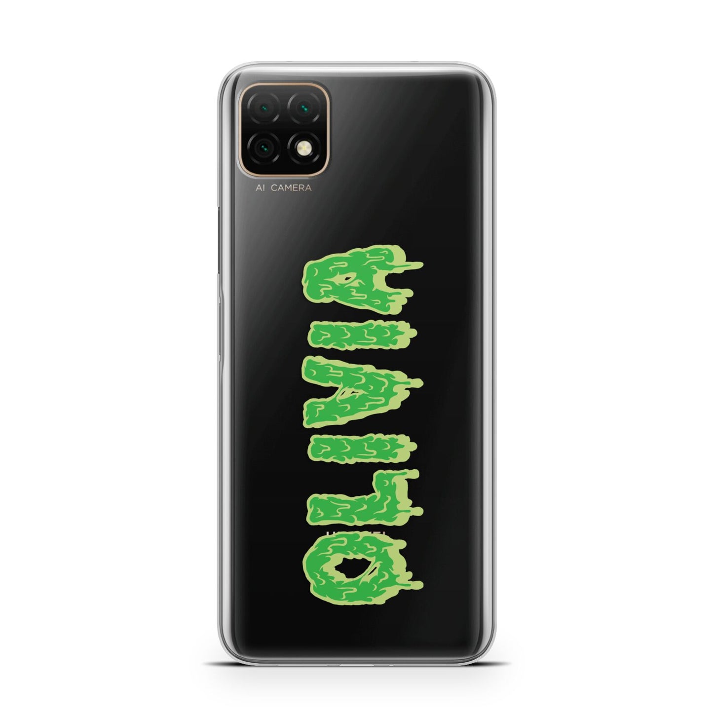 Personalised Green Halloween Slime Text Huawei Enjoy 20 Phone Case