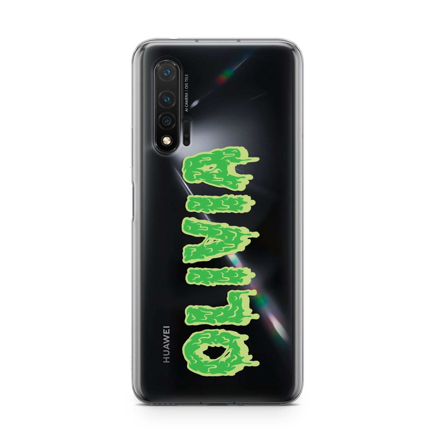 Personalised Green Halloween Slime Text Huawei Nova 6 Phone Case