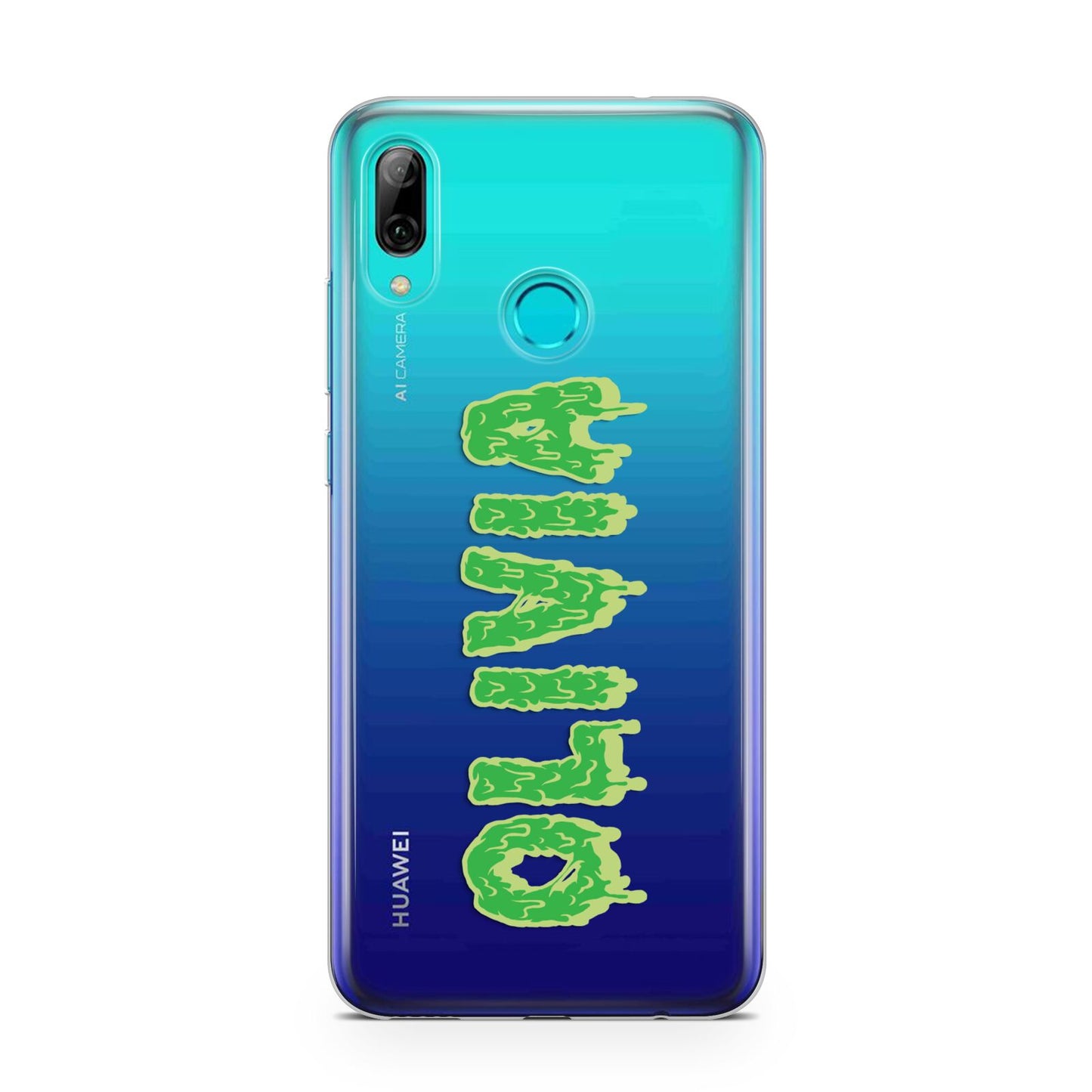 Personalised Green Halloween Slime Text Huawei P Smart 2019 Case