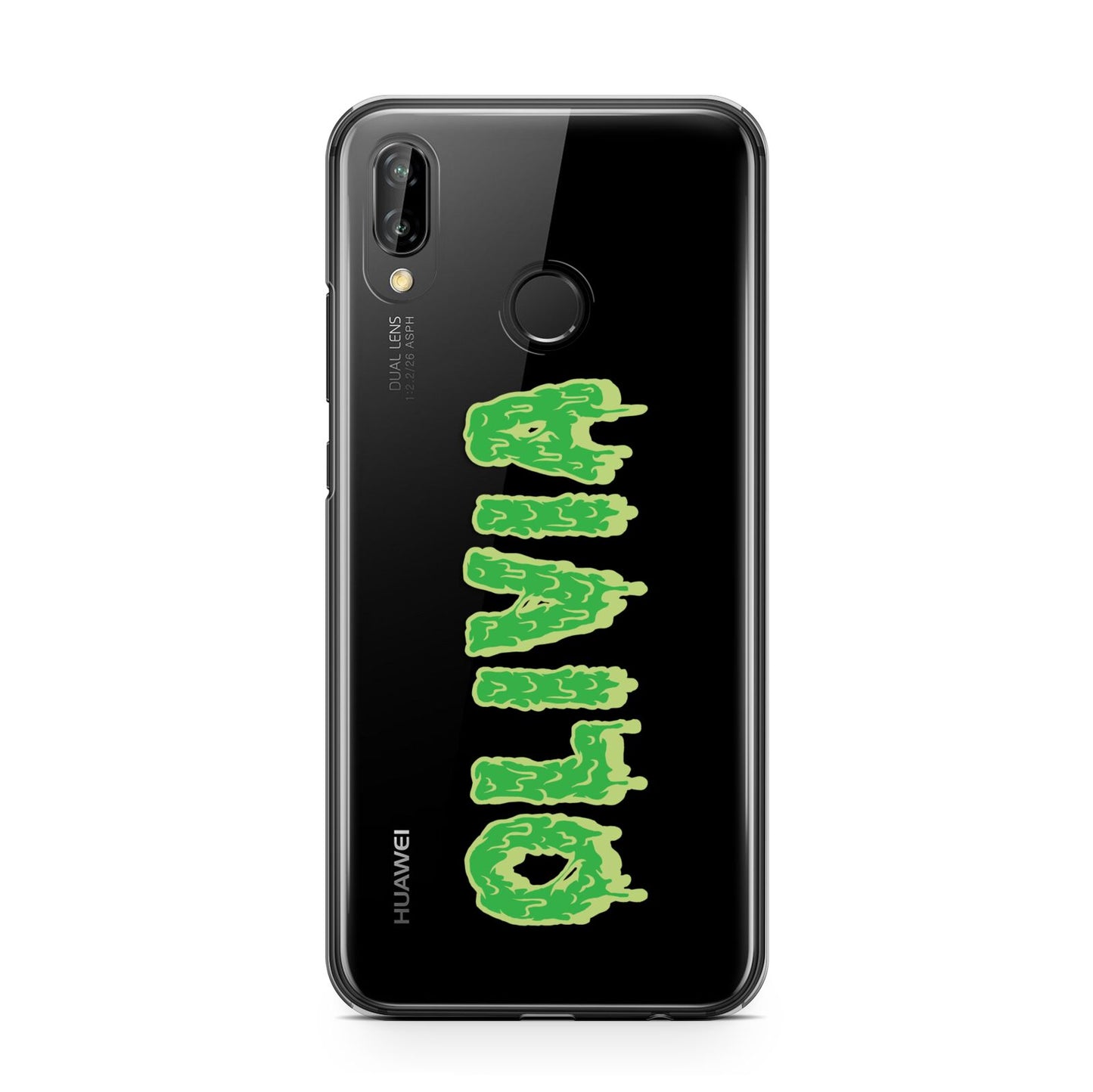 Personalised Green Halloween Slime Text Huawei P20 Lite Phone Case