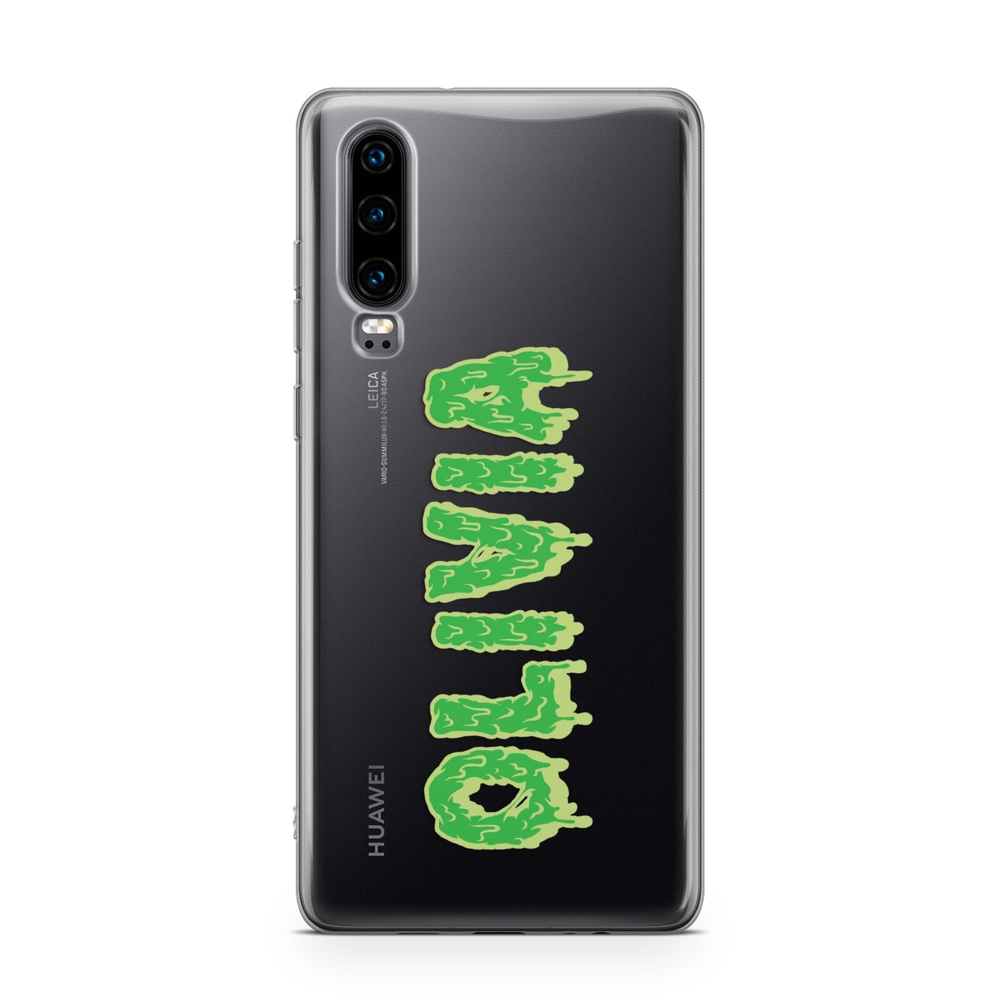 Personalised Green Halloween Slime Text Huawei P30 Phone Case