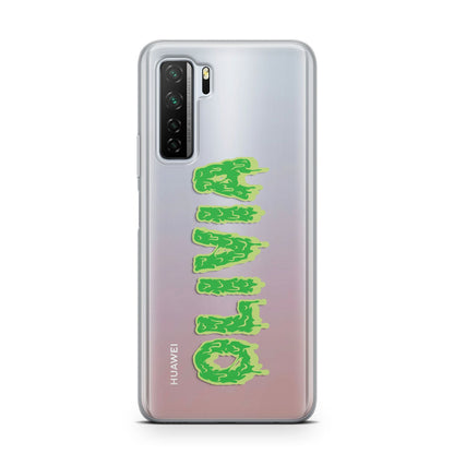 Personalised Green Halloween Slime Text Huawei P40 Lite 5G Phone Case