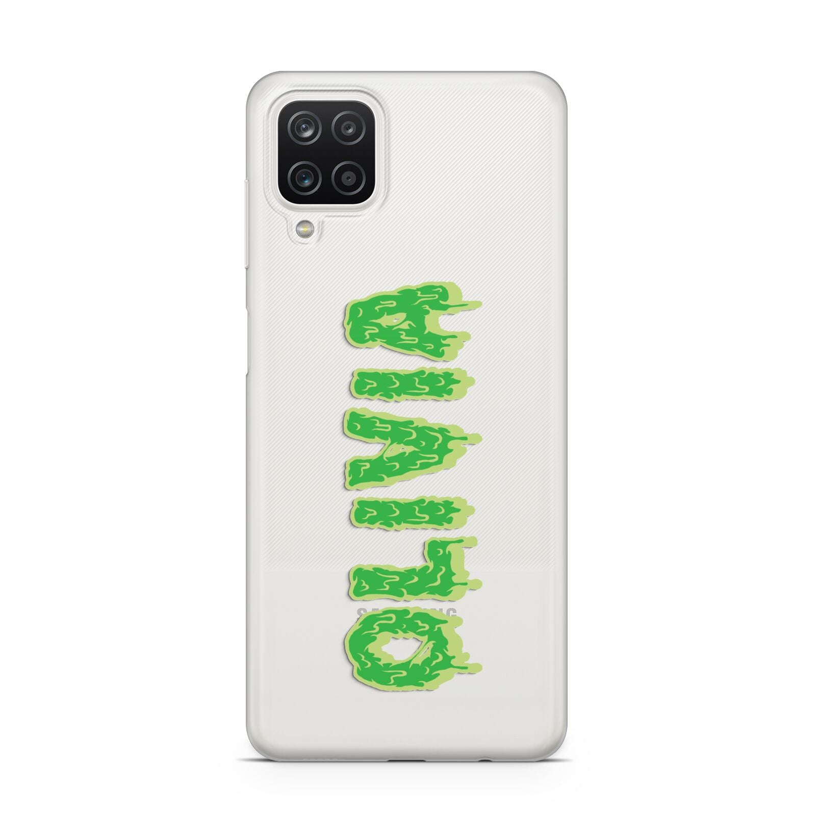 Personalised Green Halloween Slime Text Samsung A12 Case