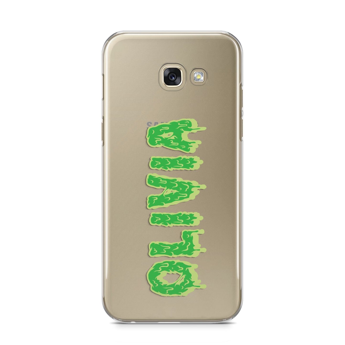 Personalised Green Halloween Slime Text Samsung Galaxy A5 2017 Case on gold phone