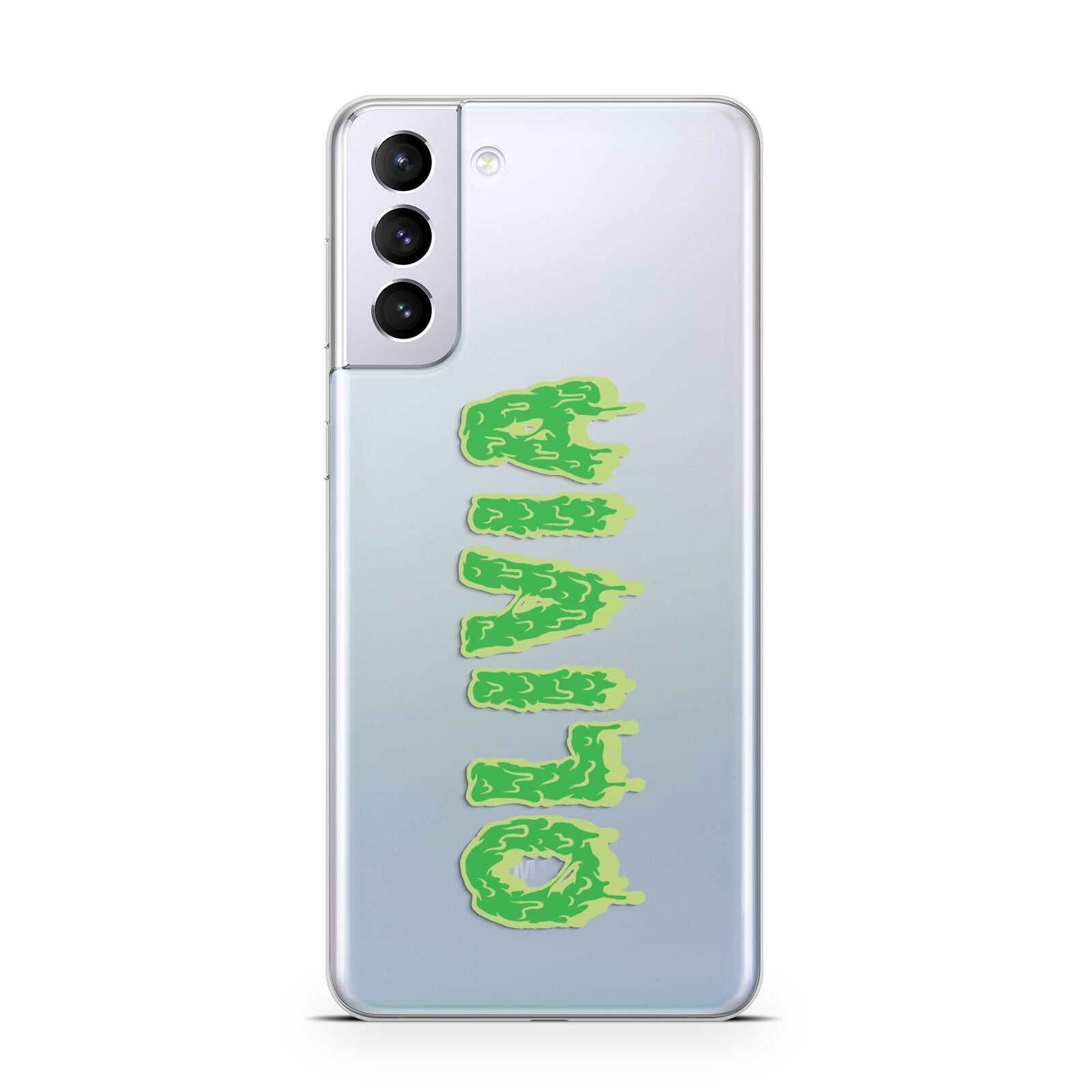 Personalised Green Halloween Slime Text Samsung S21 Plus Case