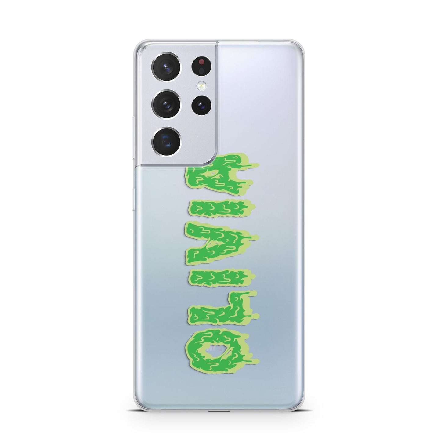 Personalised Green Halloween Slime Text Samsung S21 Ultra Case