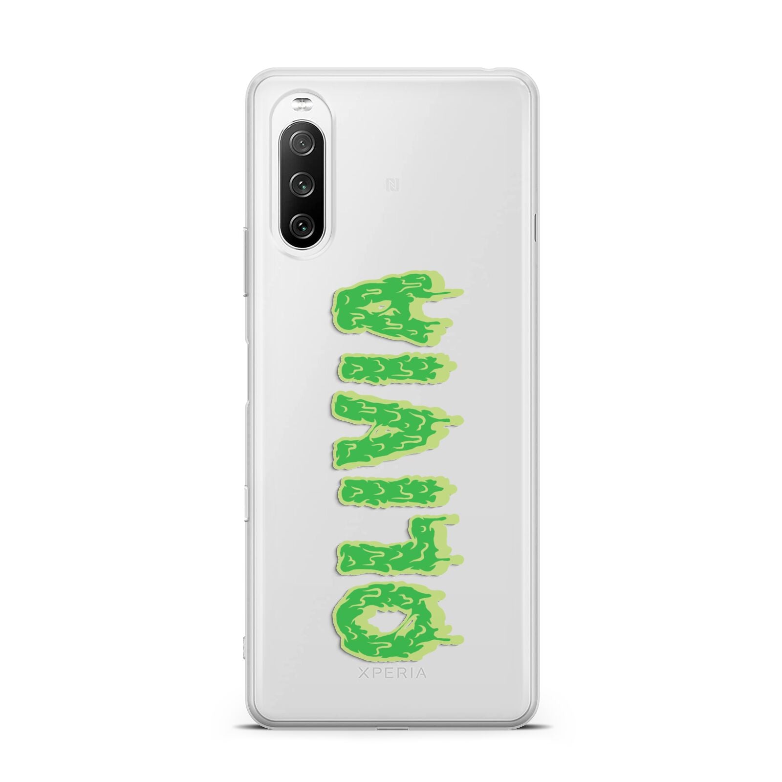 Personalised Green Halloween Slime Text Sony Xperia 10 III Case