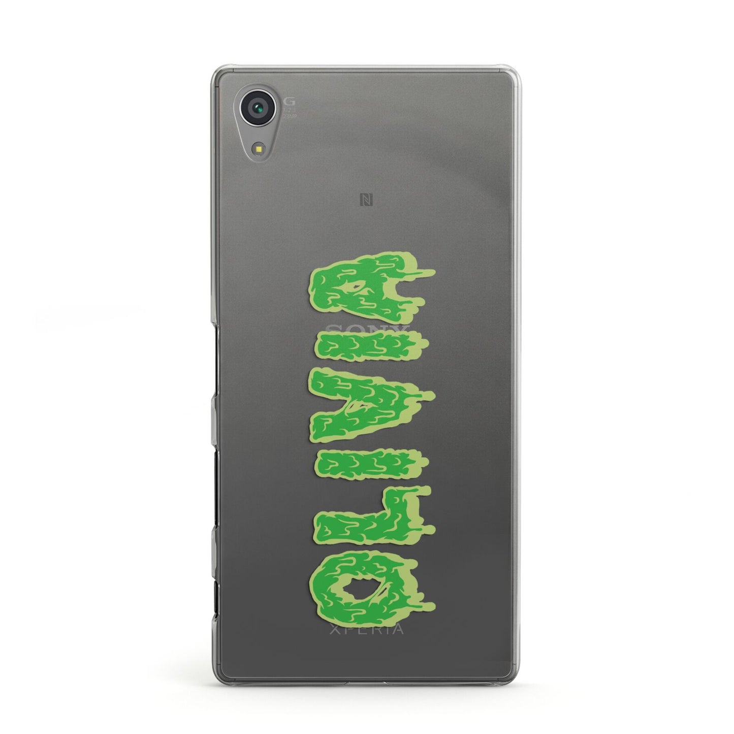 Personalised Green Halloween Slime Text Sony Xperia Case