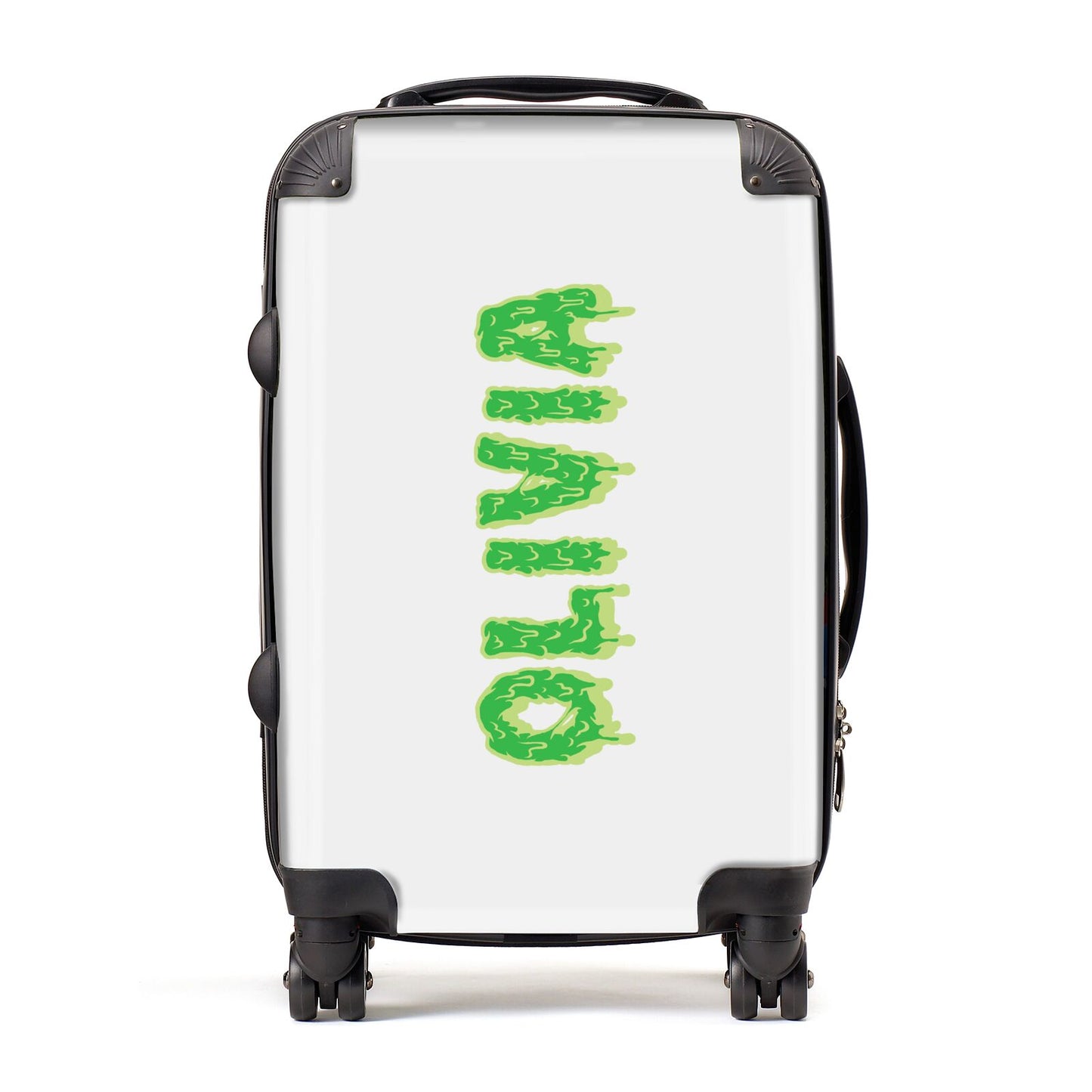 Personalised Green Halloween Slime Text Suitcase