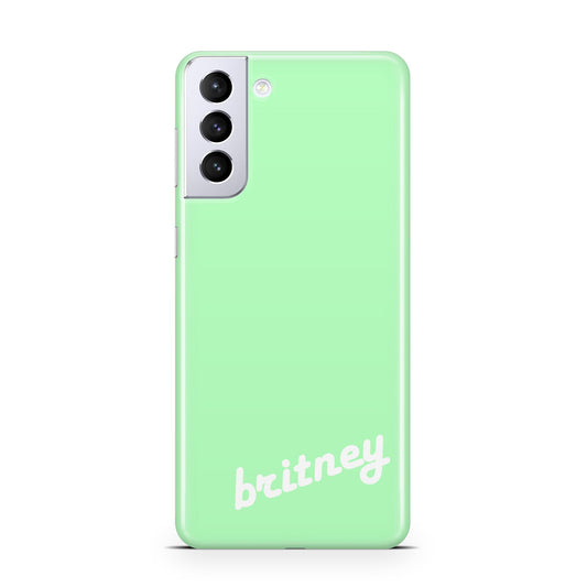 Personalised Green Name Samsung S21 Plus Phone Case