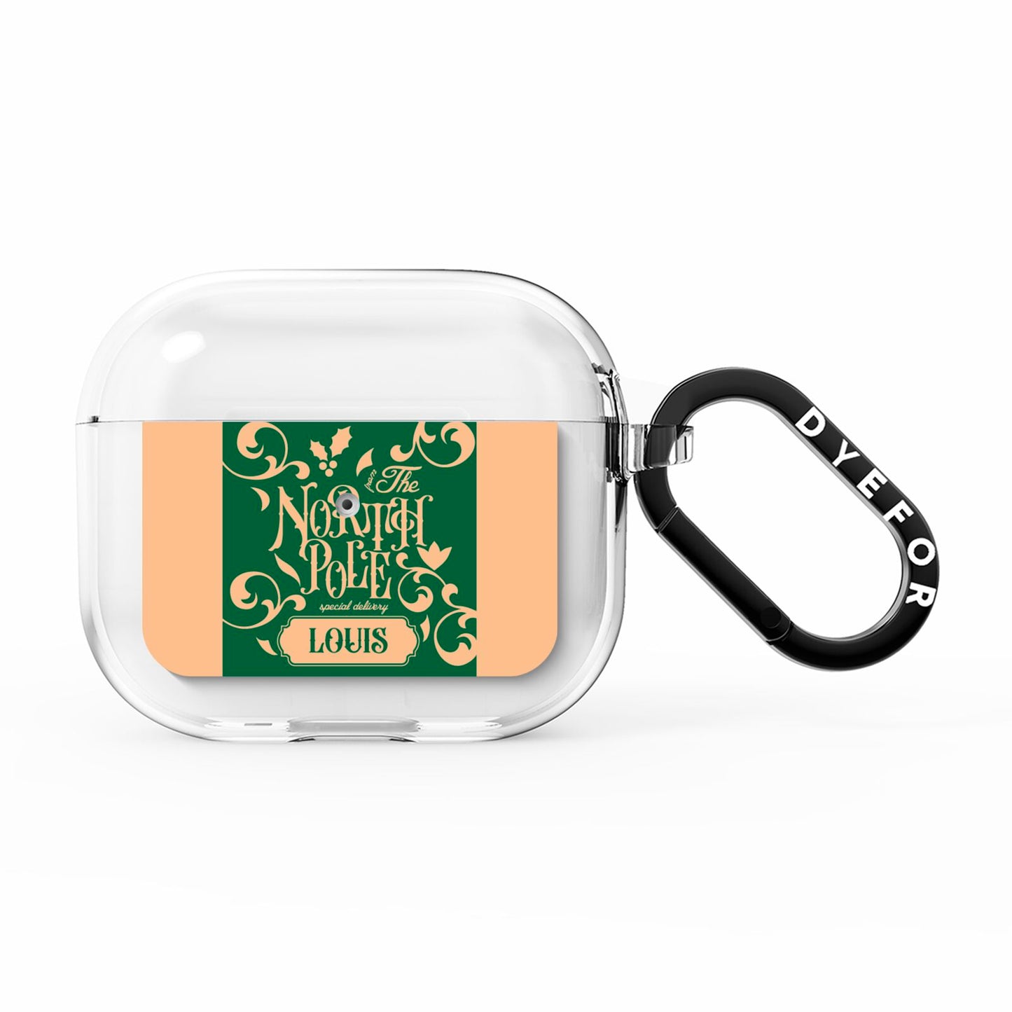 Personalised Green North Pole AirPods Clear Case 3rd Gen