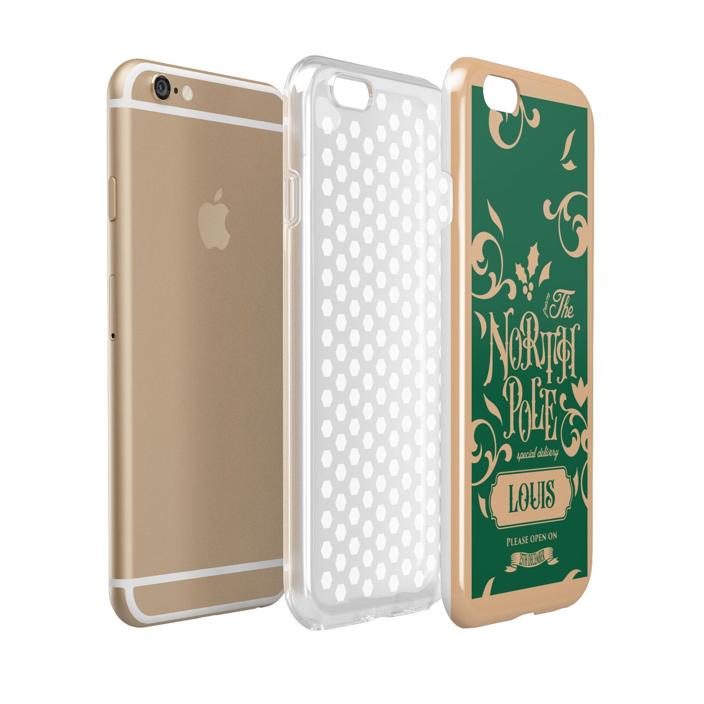 Personalised Green North Pole Apple iPhone 6 3D Tough Case Expanded view