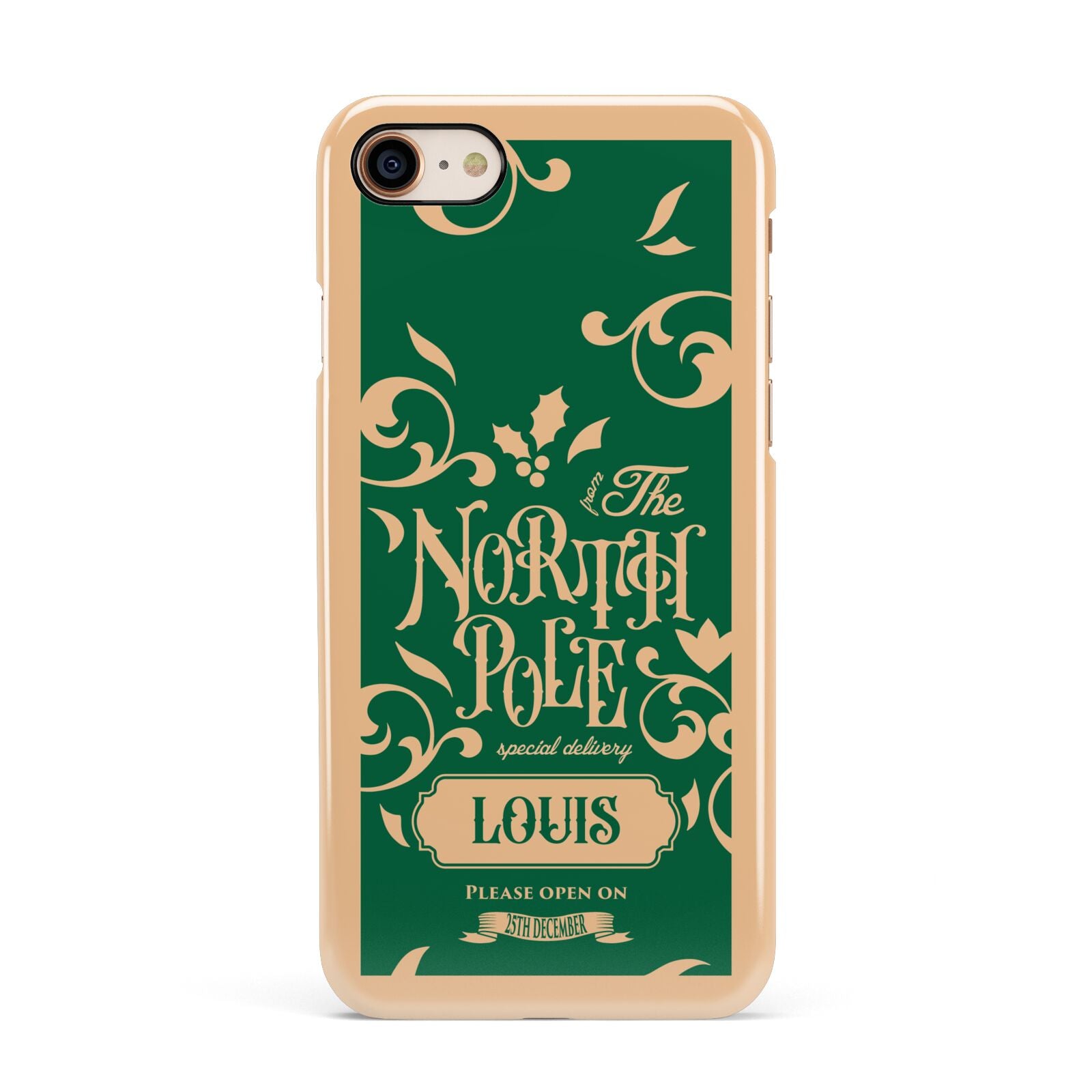 Personalised Green North Pole Apple iPhone 7 8 3D Snap Case