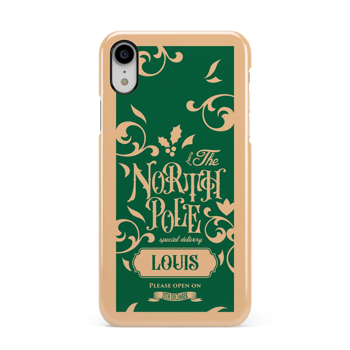 Personalised Green North Pole Apple iPhone XR White 3D Snap Case