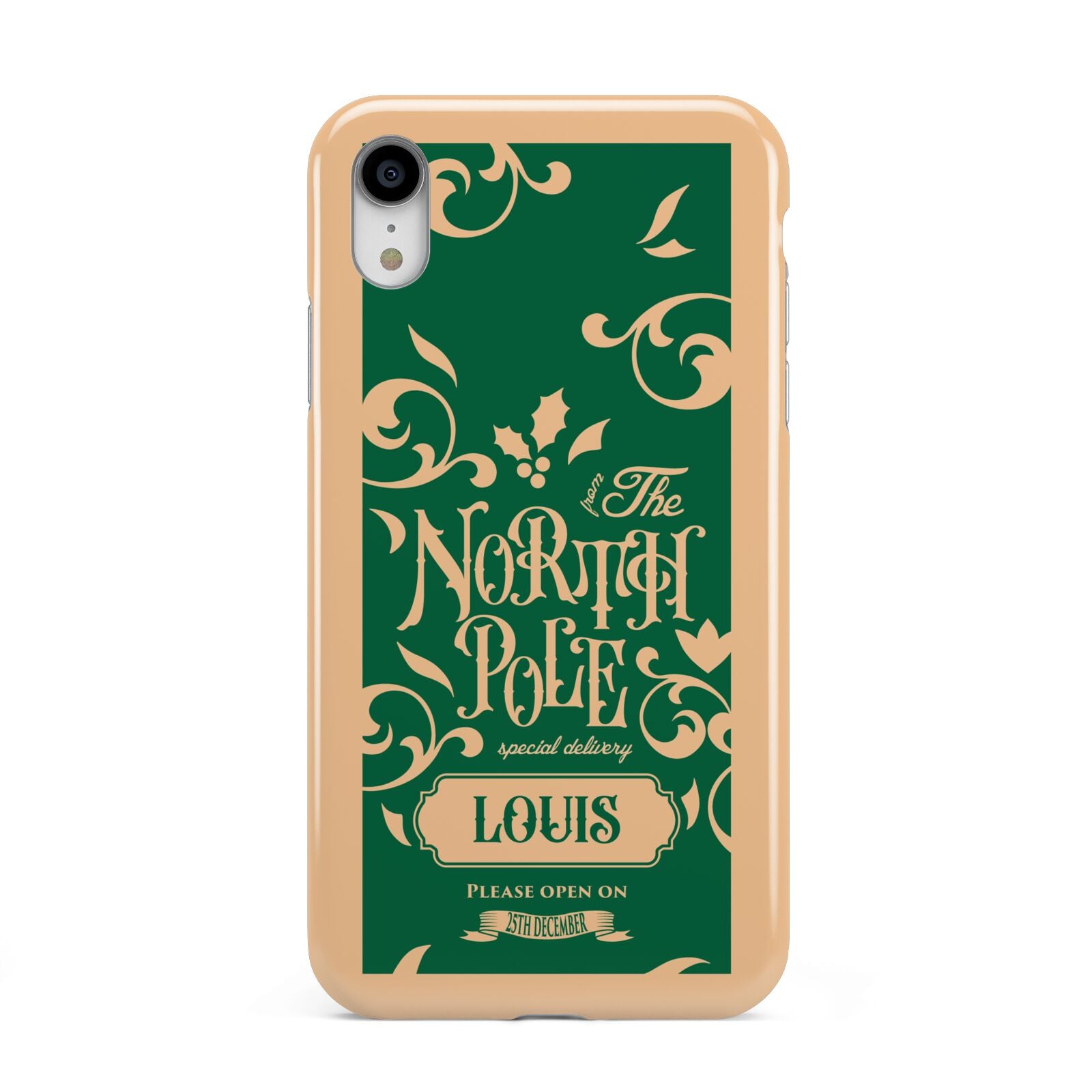 Personalised Green North Pole Apple iPhone XR White 3D Tough Case