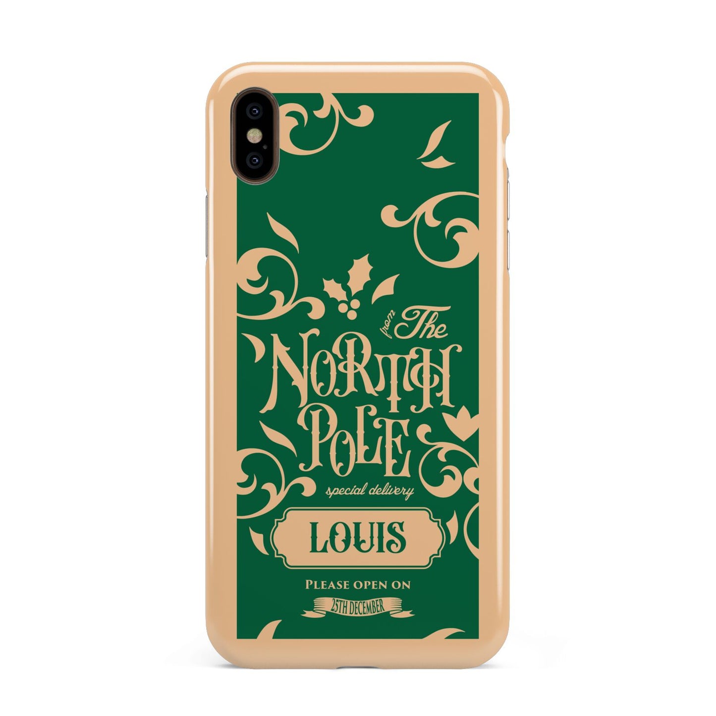 Personalised Green North Pole Apple iPhone Xs Max 3D Tough Case